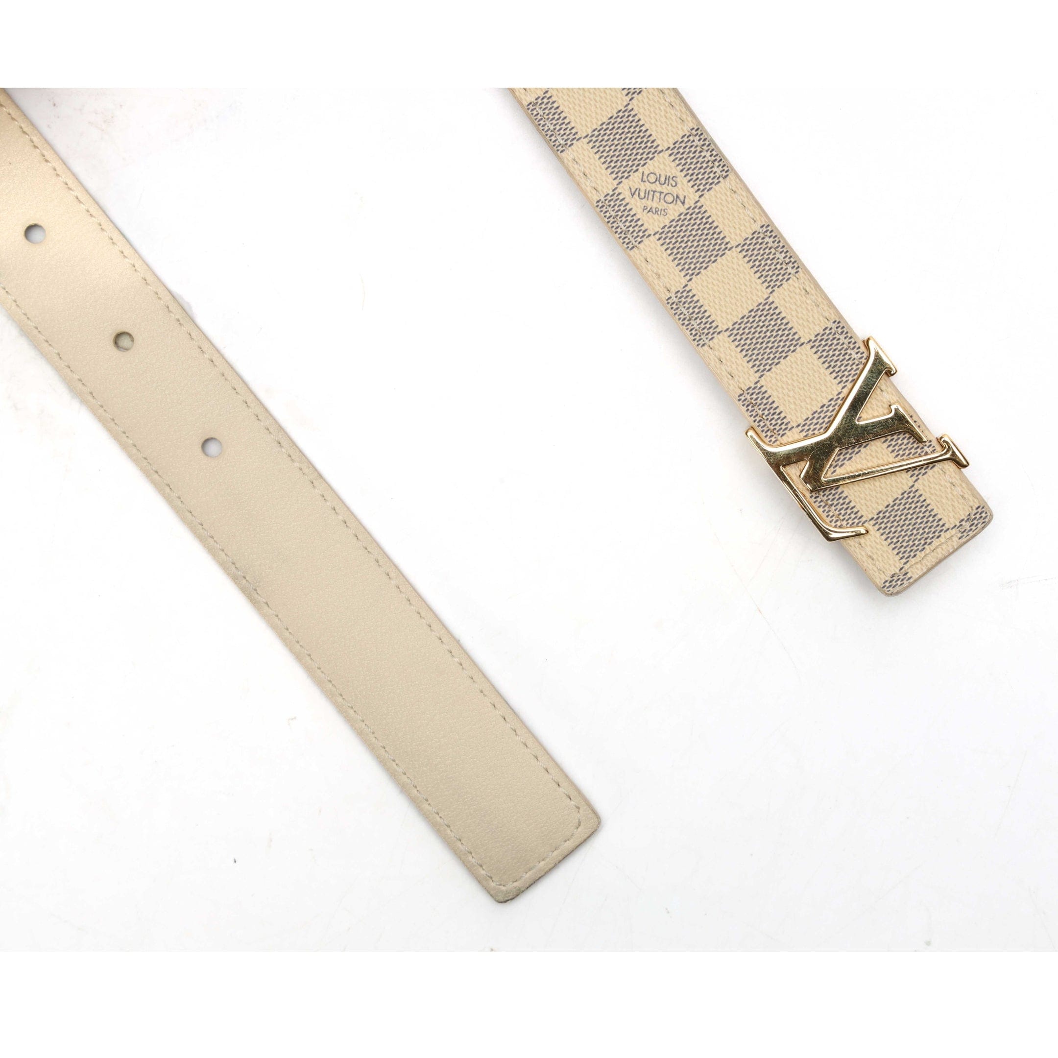 Louis Vuitton Damier Azur LV Logo Belt