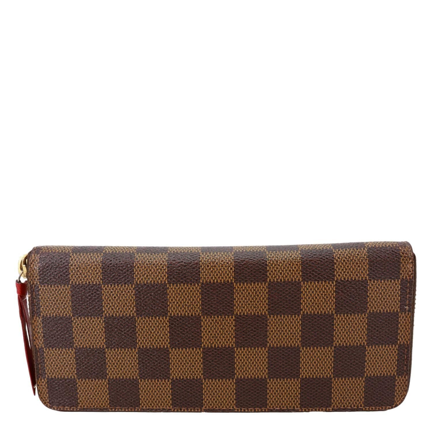 LOUIS VUITTON Clemence Damier Ebene Zippy Wallet Brown