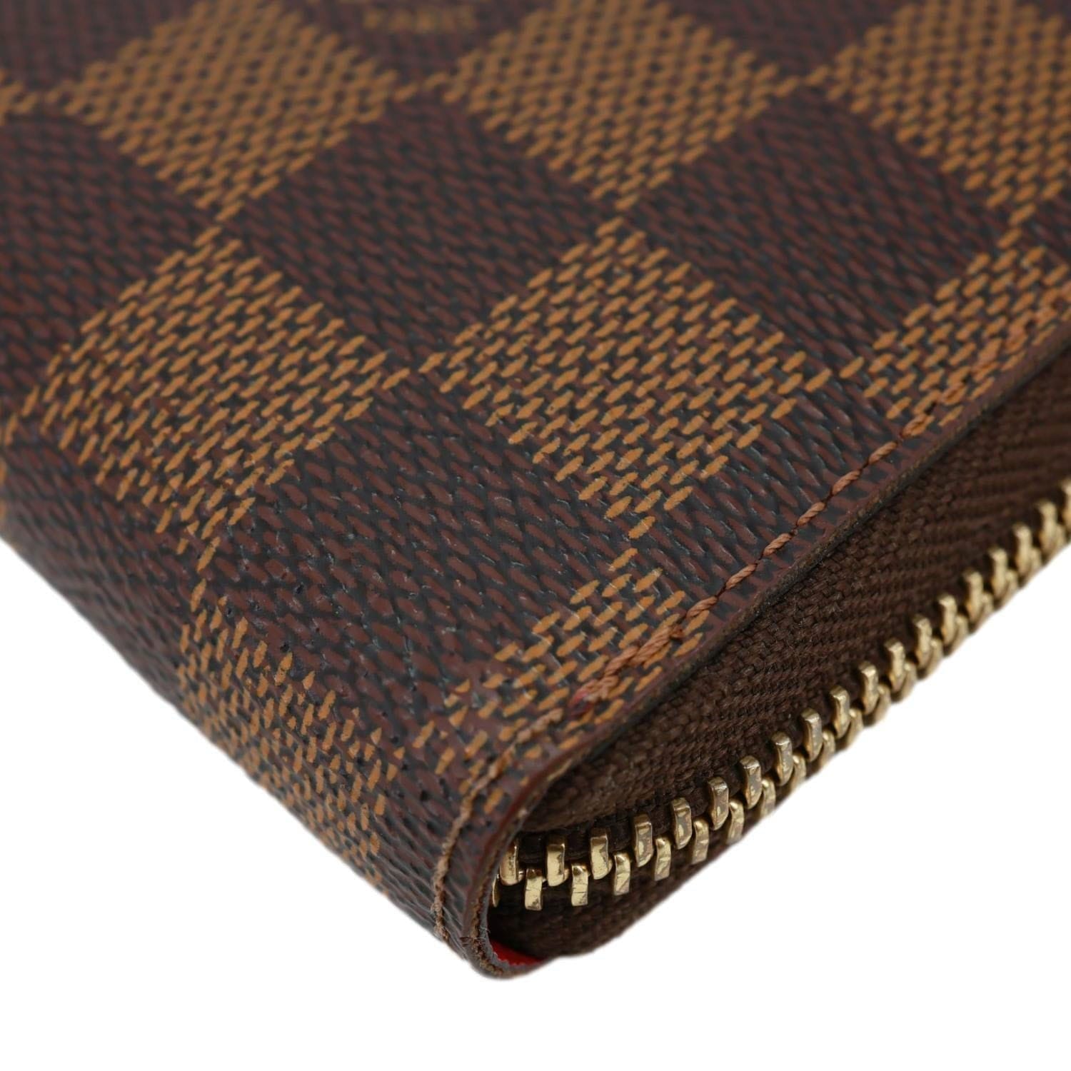 LOUIS VUITTON Clemence Damier Ebene Zippy Wallet Brown