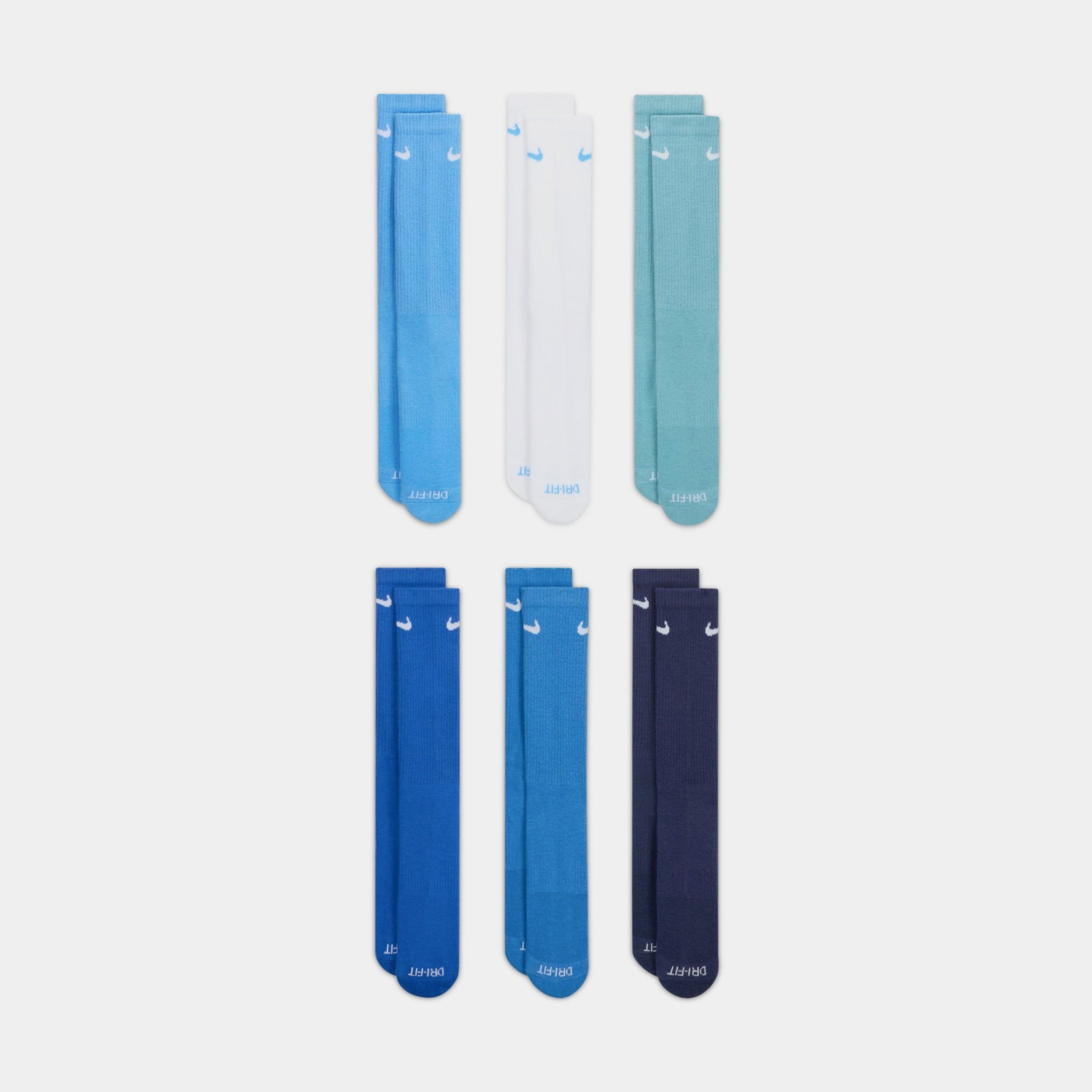 Nike Everyday Plus Cushioned Crew 6 Pack Mens Socks (Blue/Black)