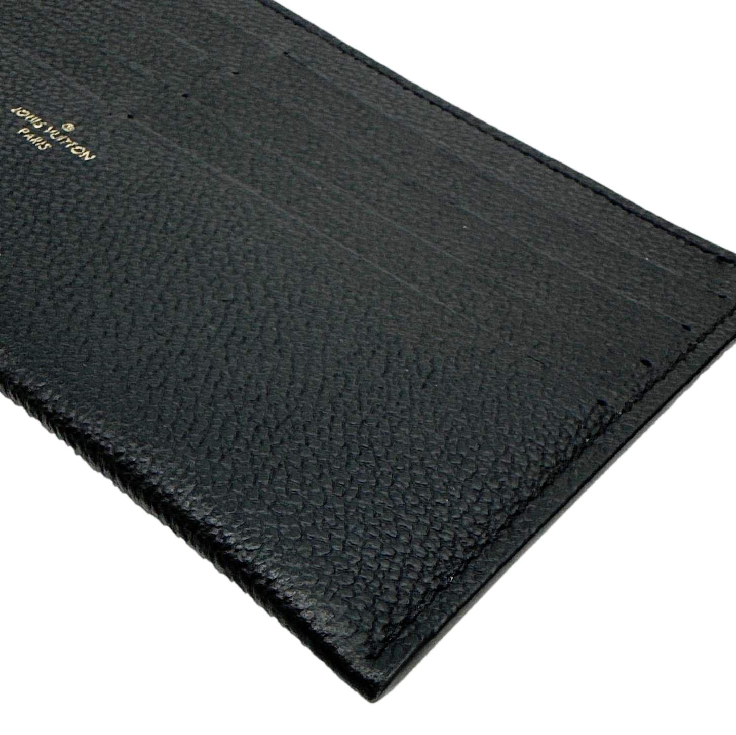 LOUIS VUITTON Felicie Calfskin Leather Insert Card Holder Black