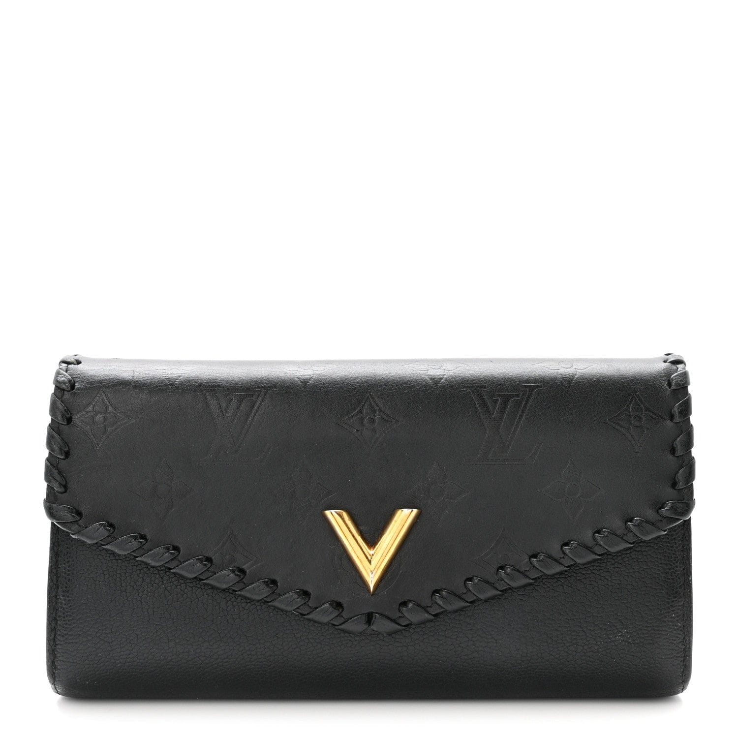 Louis Vuitton Monogram Cuir Plume Very Wallet Black