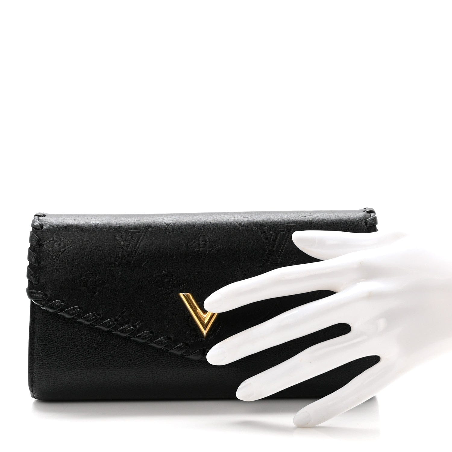 Louis Vuitton Monogram Cuir Plume Very Wallet Black