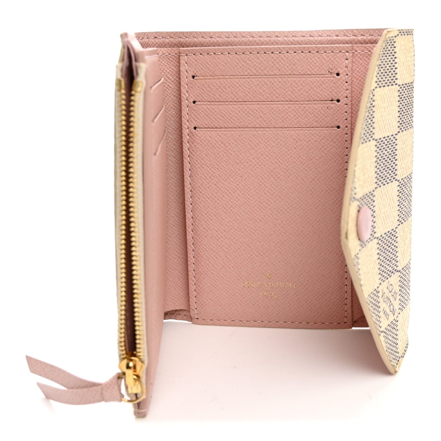 Louis Vuitton Damier Azur Victorine Wallet Rose Ballerine