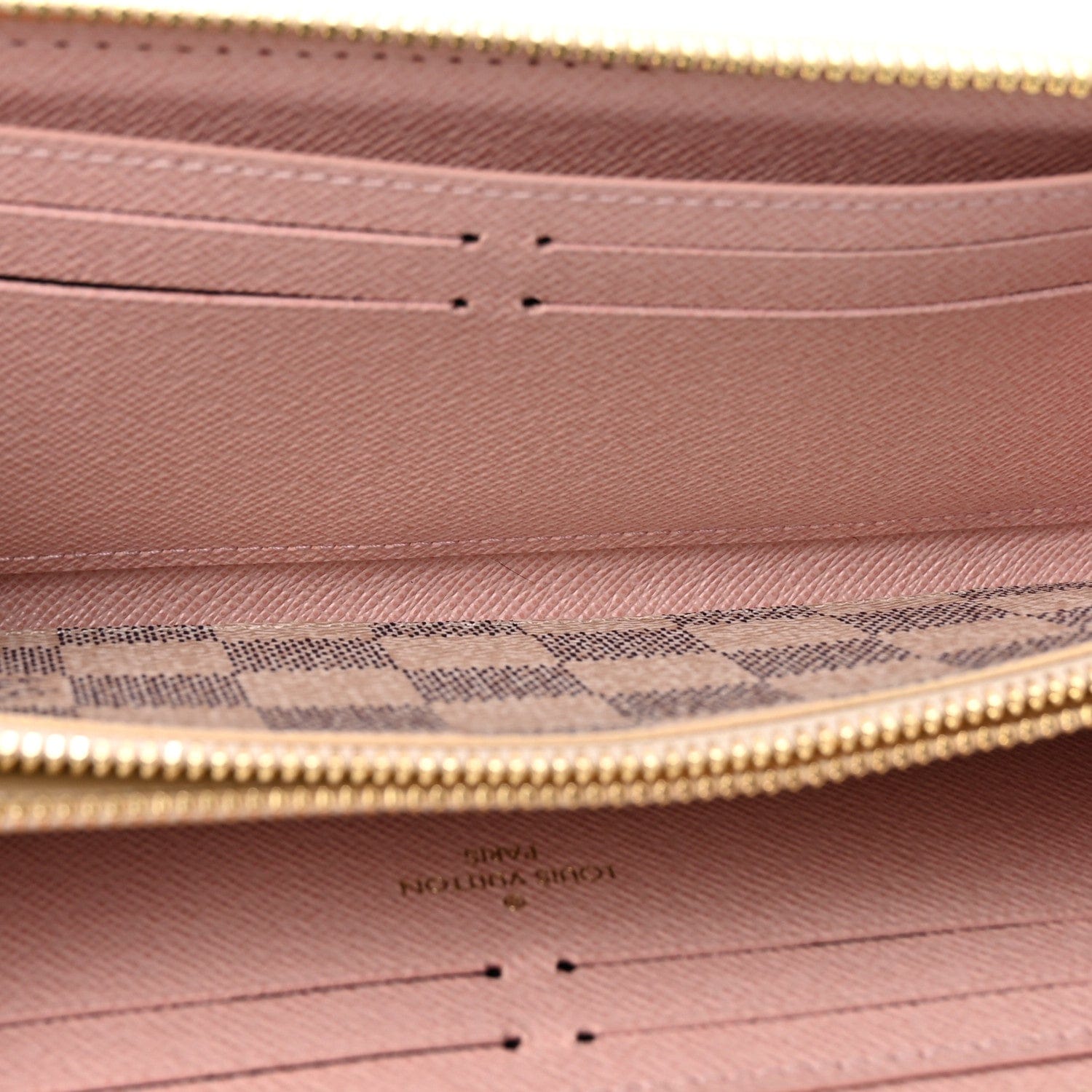 Louis Vuitton Damier Azur Clemence Wallet Rose Ballerine