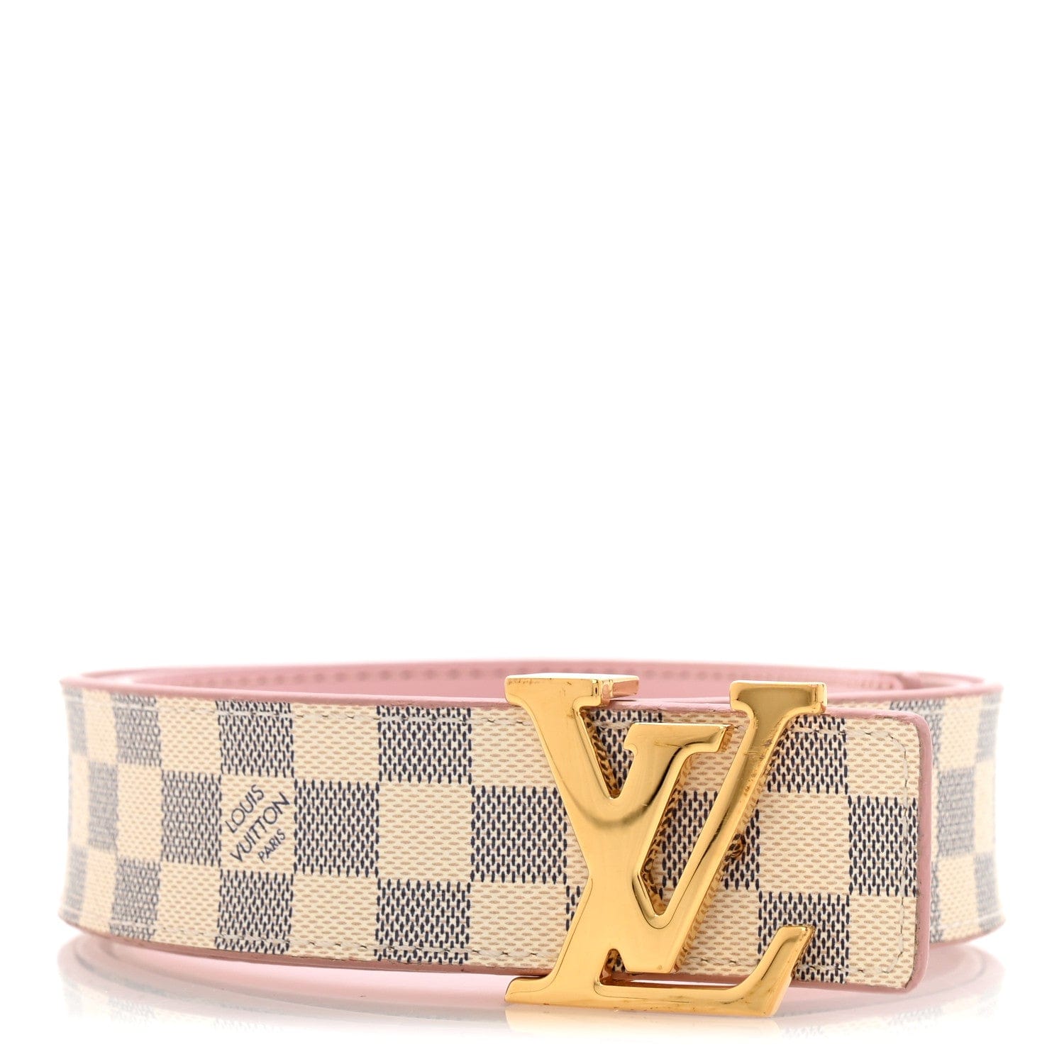 Louis Vuitton Damier Azur 30 mm LV Initiales Reversible Belt 85 34 Pink
