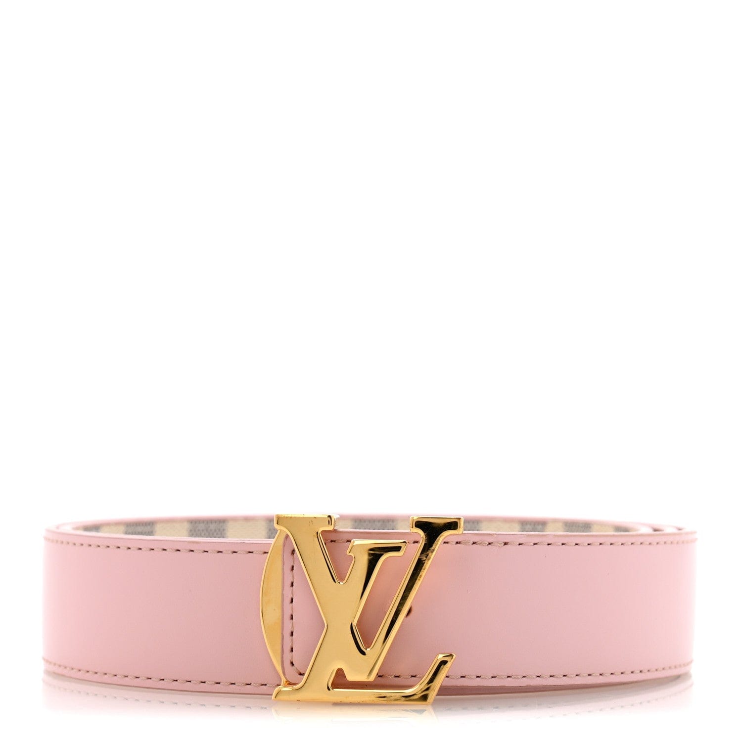 Louis Vuitton Damier Azur 30 mm LV Initiales Reversible Belt 85 34 Pink