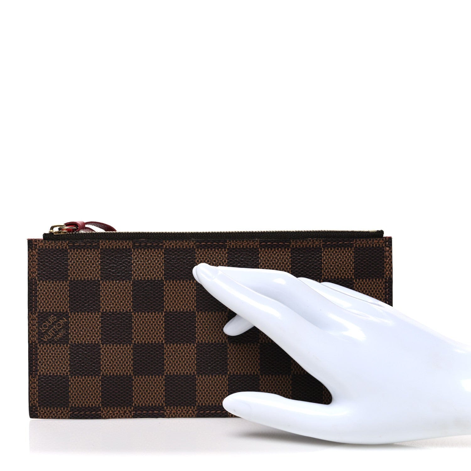 Louis Vuitton Damier Ebene Felicie Chain Wallet Zippered Insert