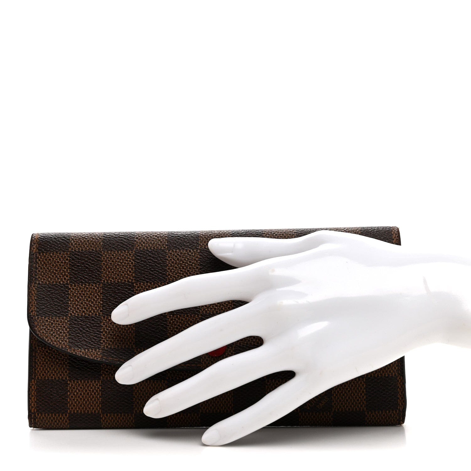 Louis Vuitton Damier Ebene Emilie Wallet Red