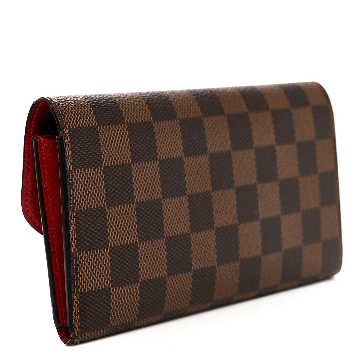 Louis Vuitton Damier Ebene Emilie Wallet Red