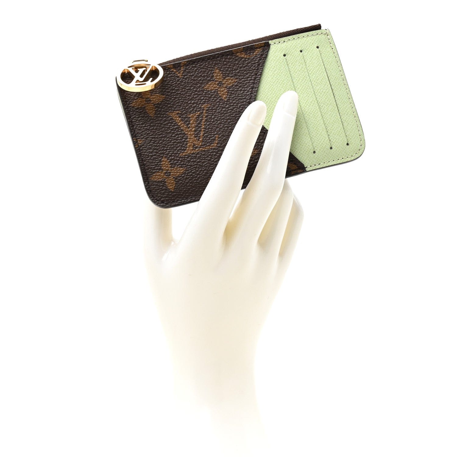 Louis Vuitton Monogram Coin Card Holder Light Green