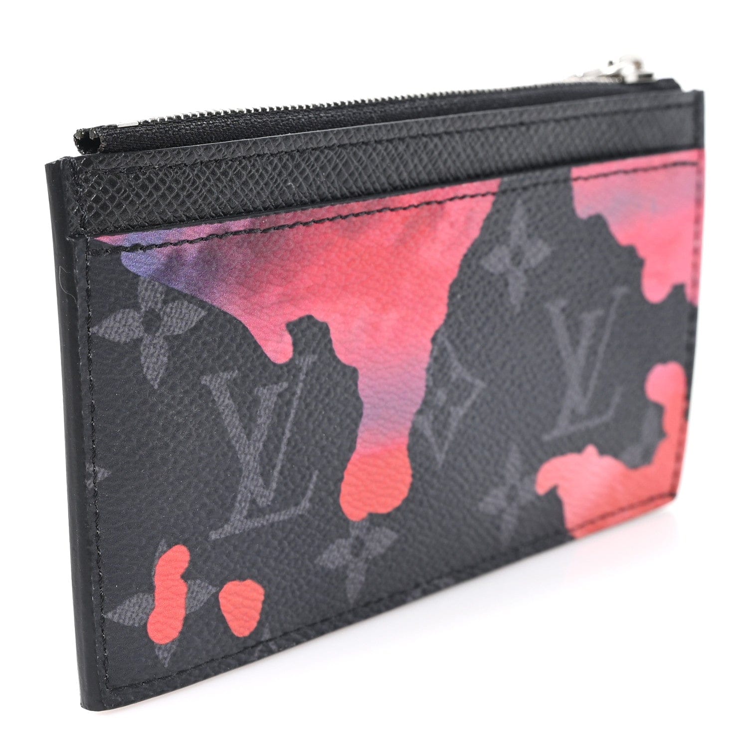 Louis Vuitton Monogram Eclipse Sunset Taiga Coin Card Holder