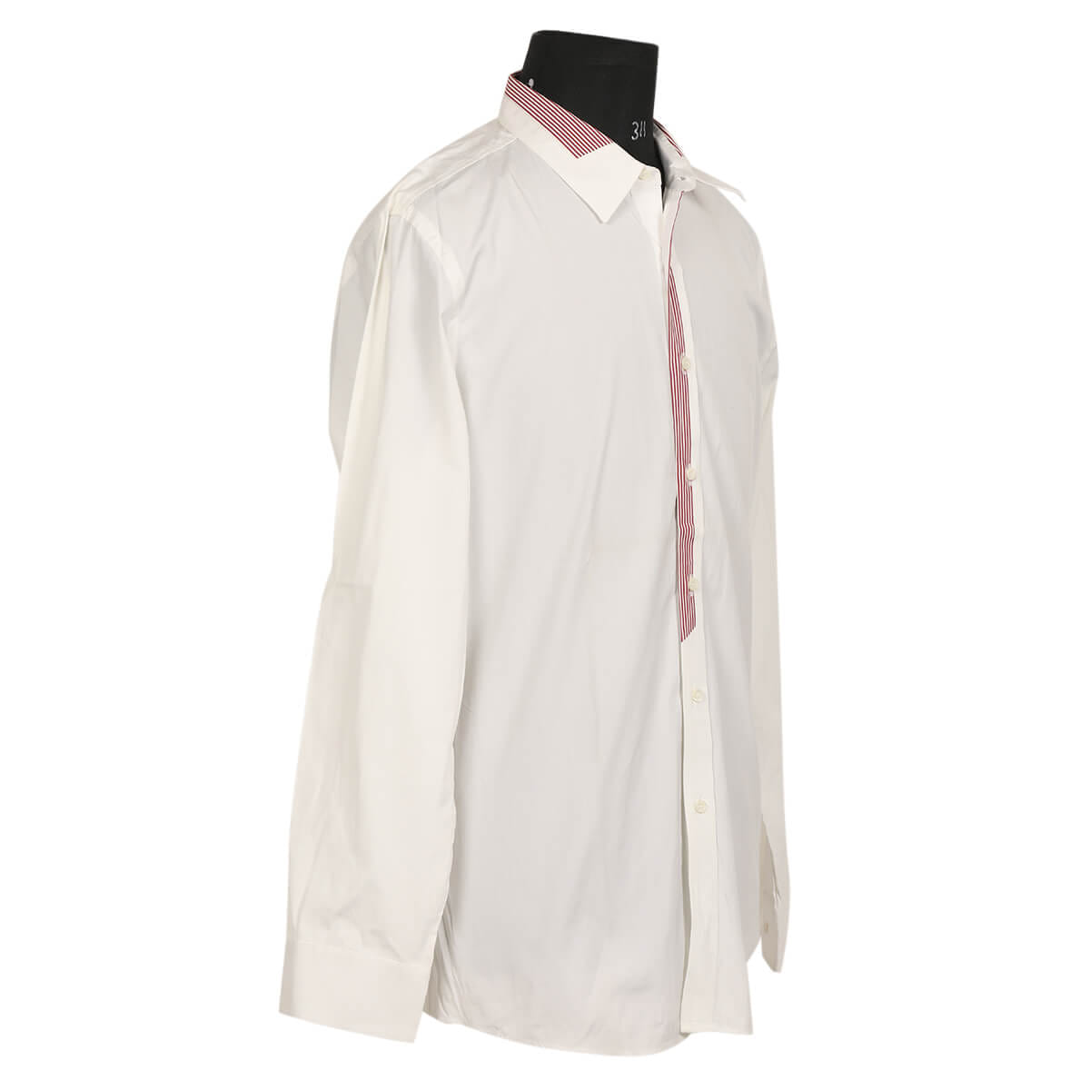 Gucci White Men's Shirt with Striped Collar/Size - 43