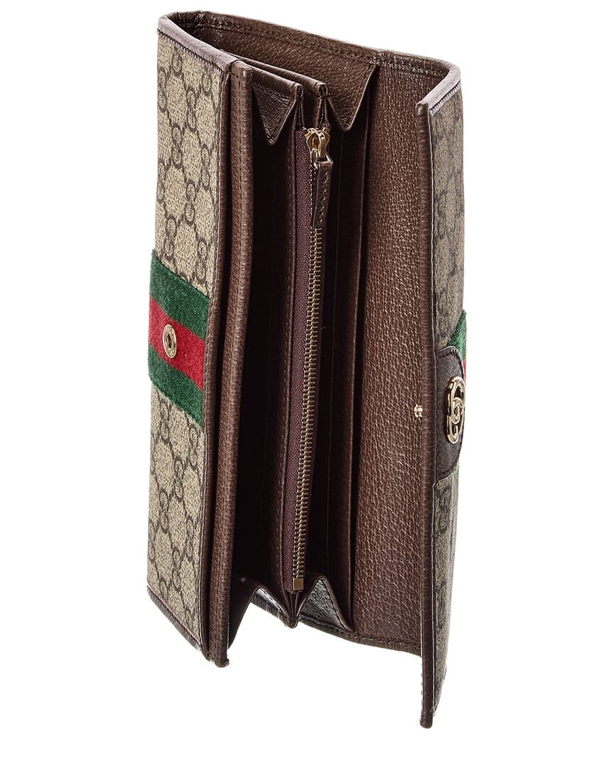 Gucci Ophidia Gg Supreme Canvas & Leather Continental Wallet