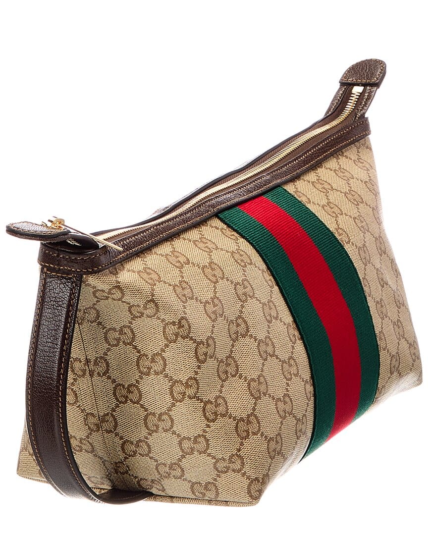 Gucci Gg Web Small Canvas Toiletry Case