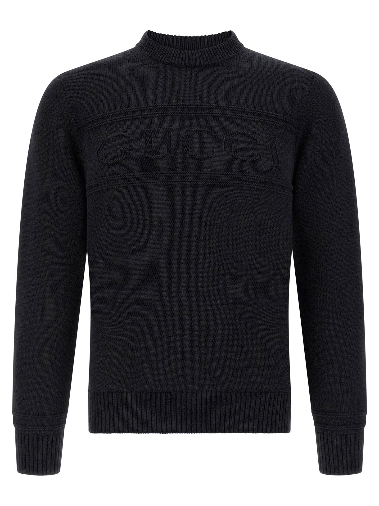 Gucci Intarsia Logo - Knit Sweater — Black