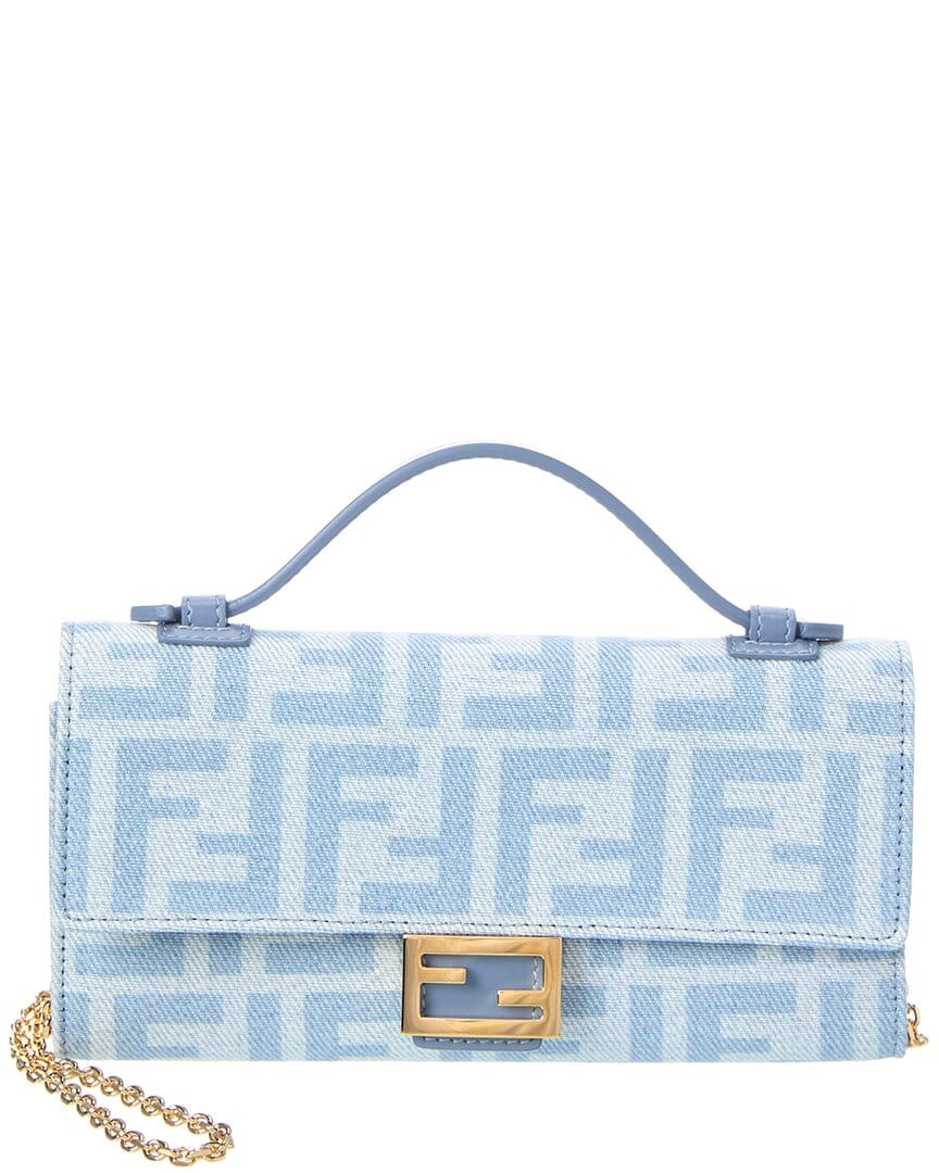 Fendi Baguette Denim Wallet On Chain