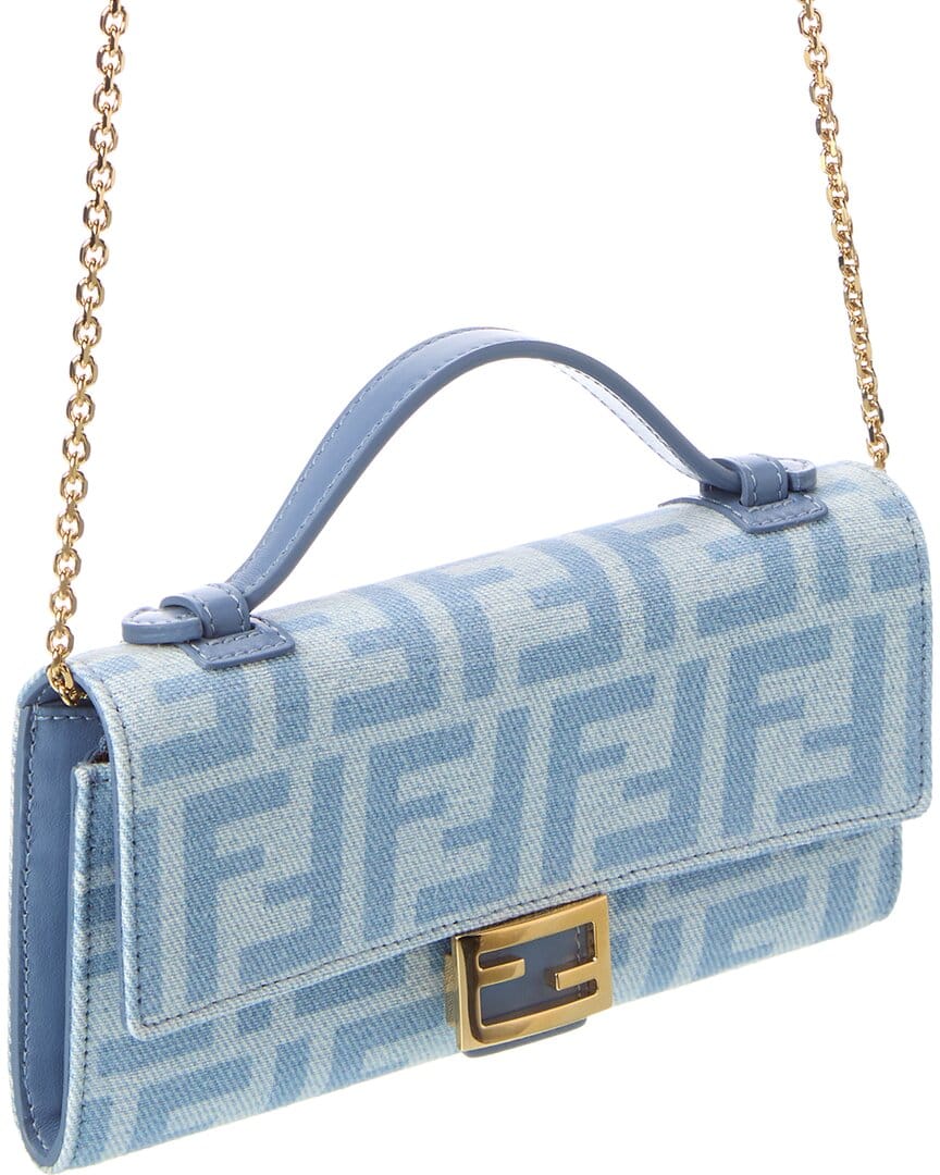 Fendi Baguette Denim Wallet On Chain