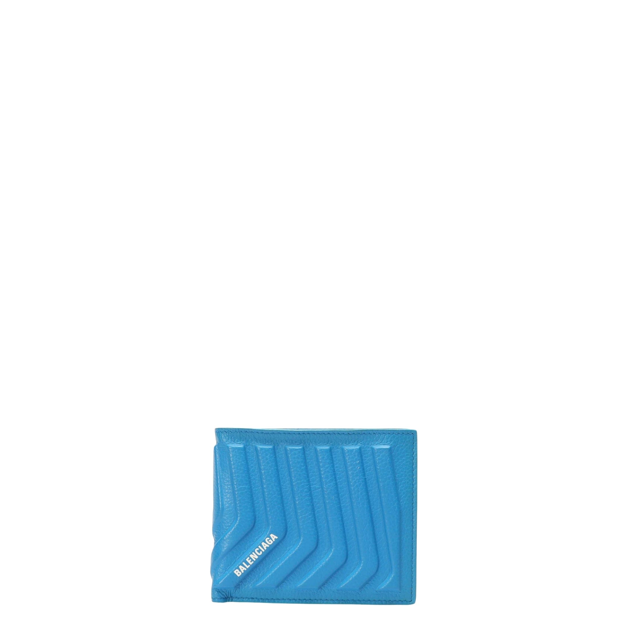 Balenciaga Car Square Folded Blue Wallet