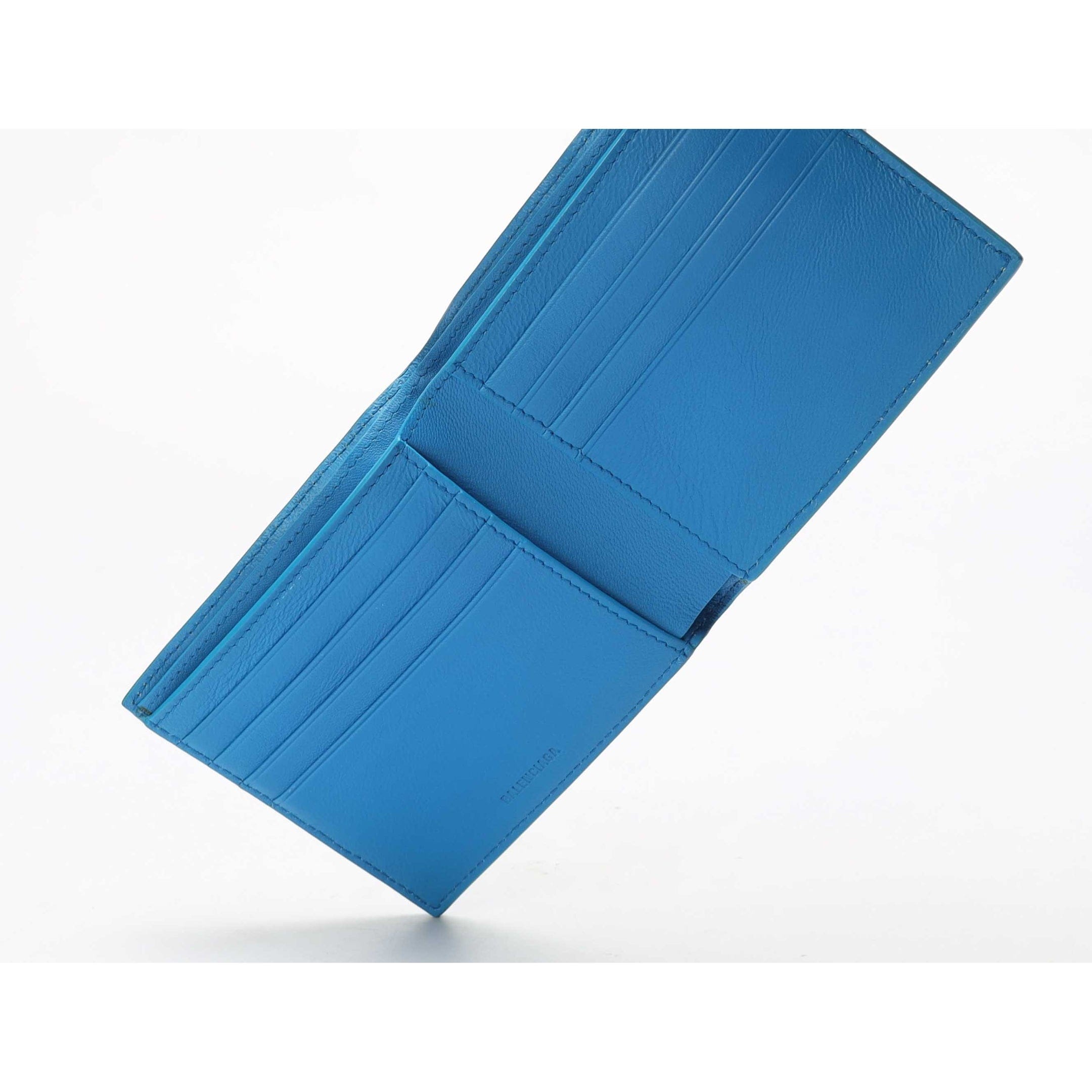 Balenciaga Car Square Folded Blue Wallet