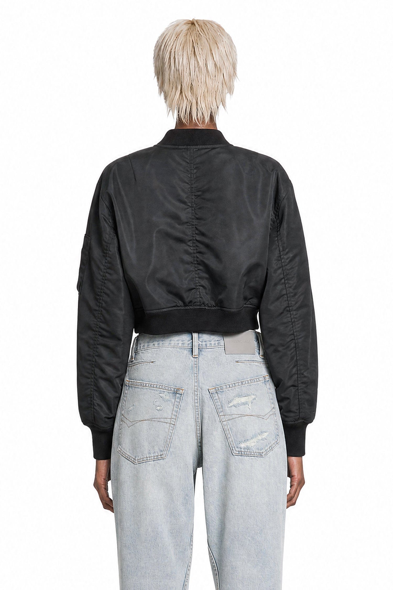 Balenciaga Cropped Bomber in Technical Faille
