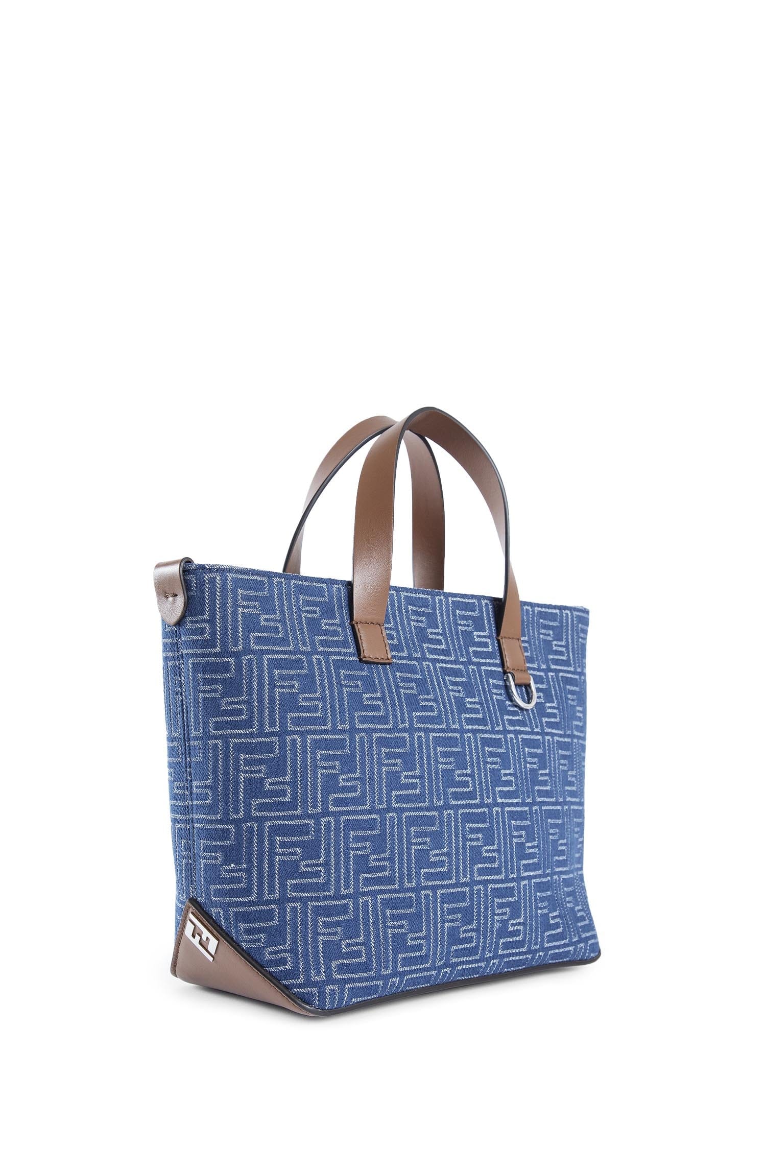 Fendi FF Denim - Effect Shopping Bag Small