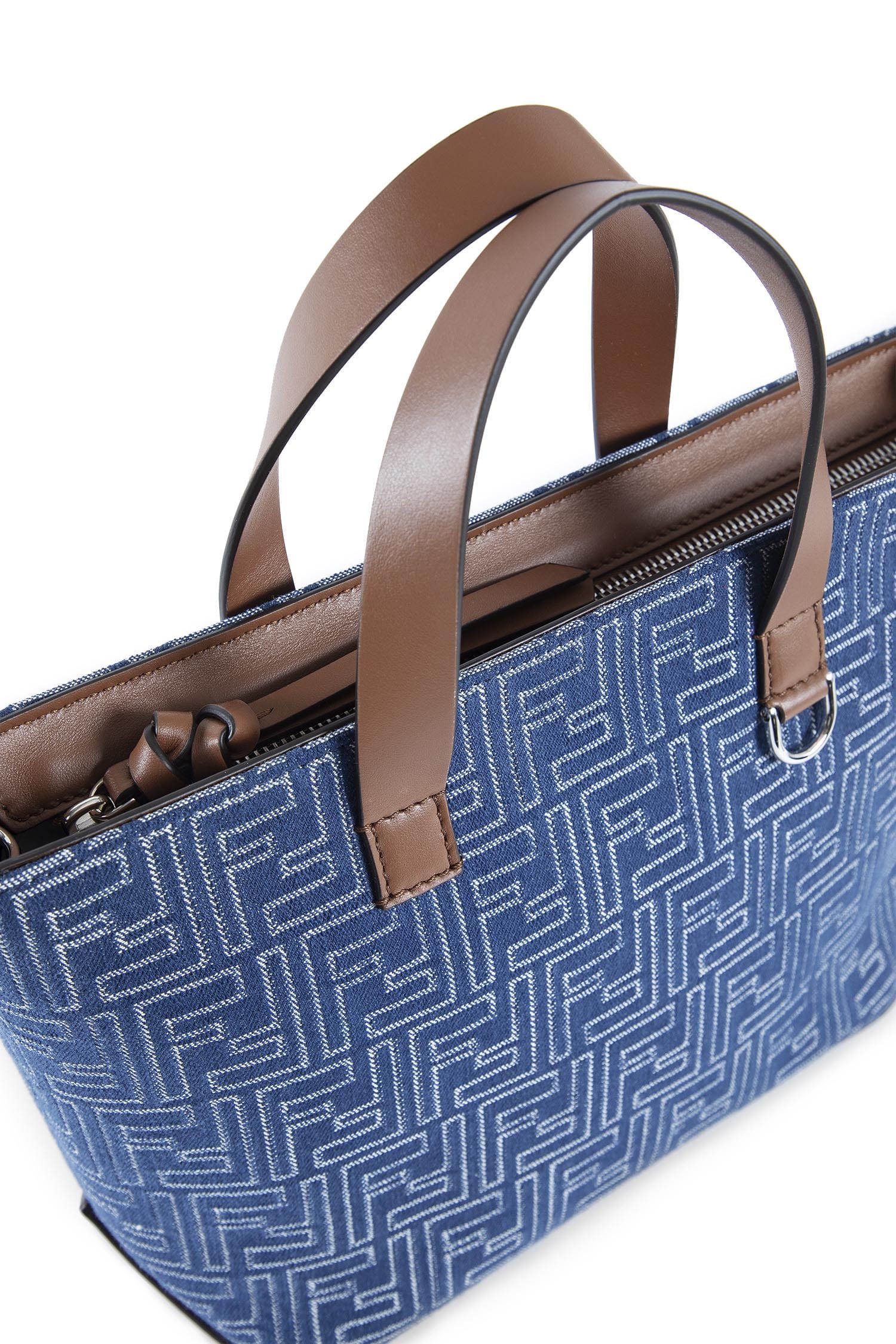 Fendi FF Denim - Effect Shopping Bag Small