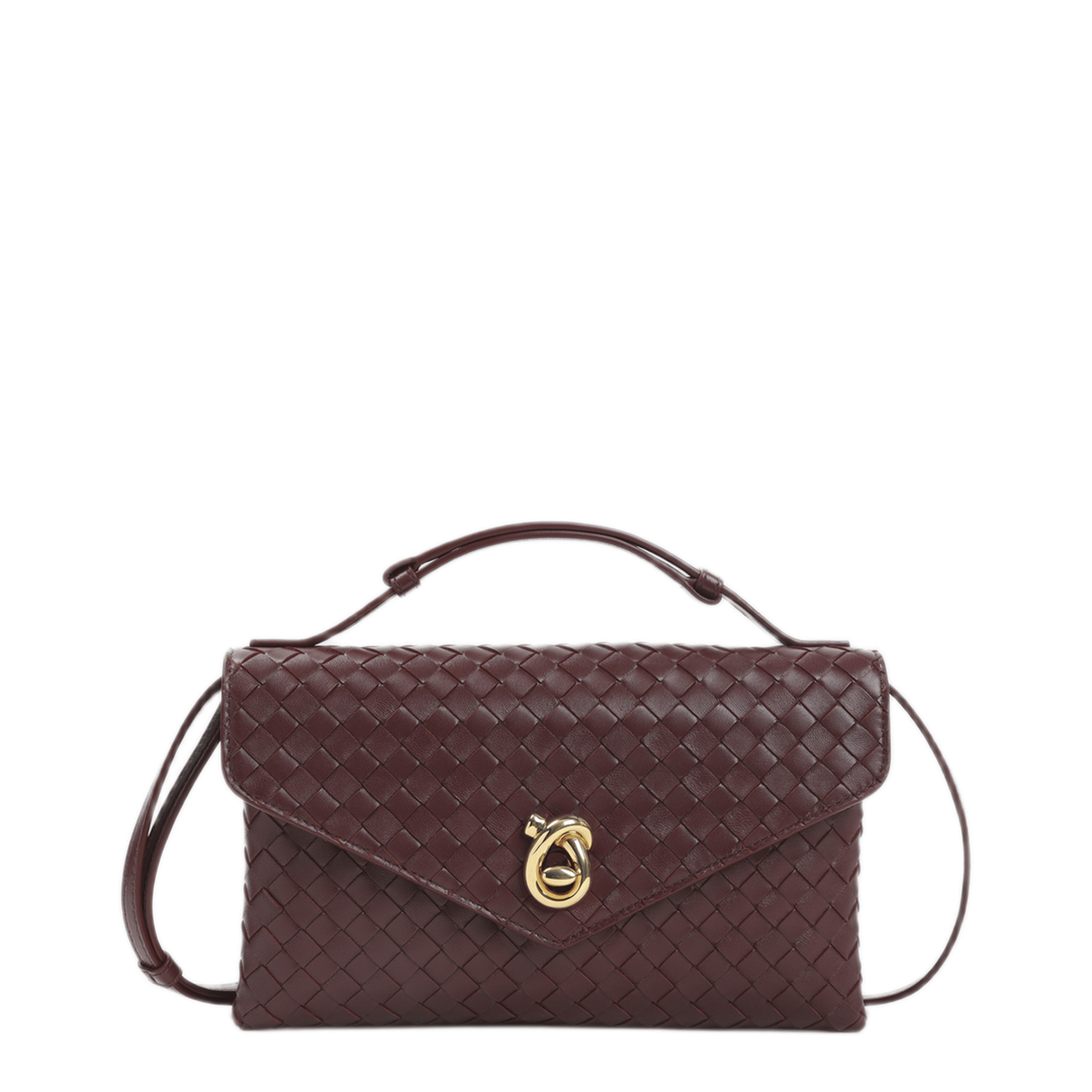 Bottega Veneta Knot Lock Lambskin Shoulder Bag - Fondant
