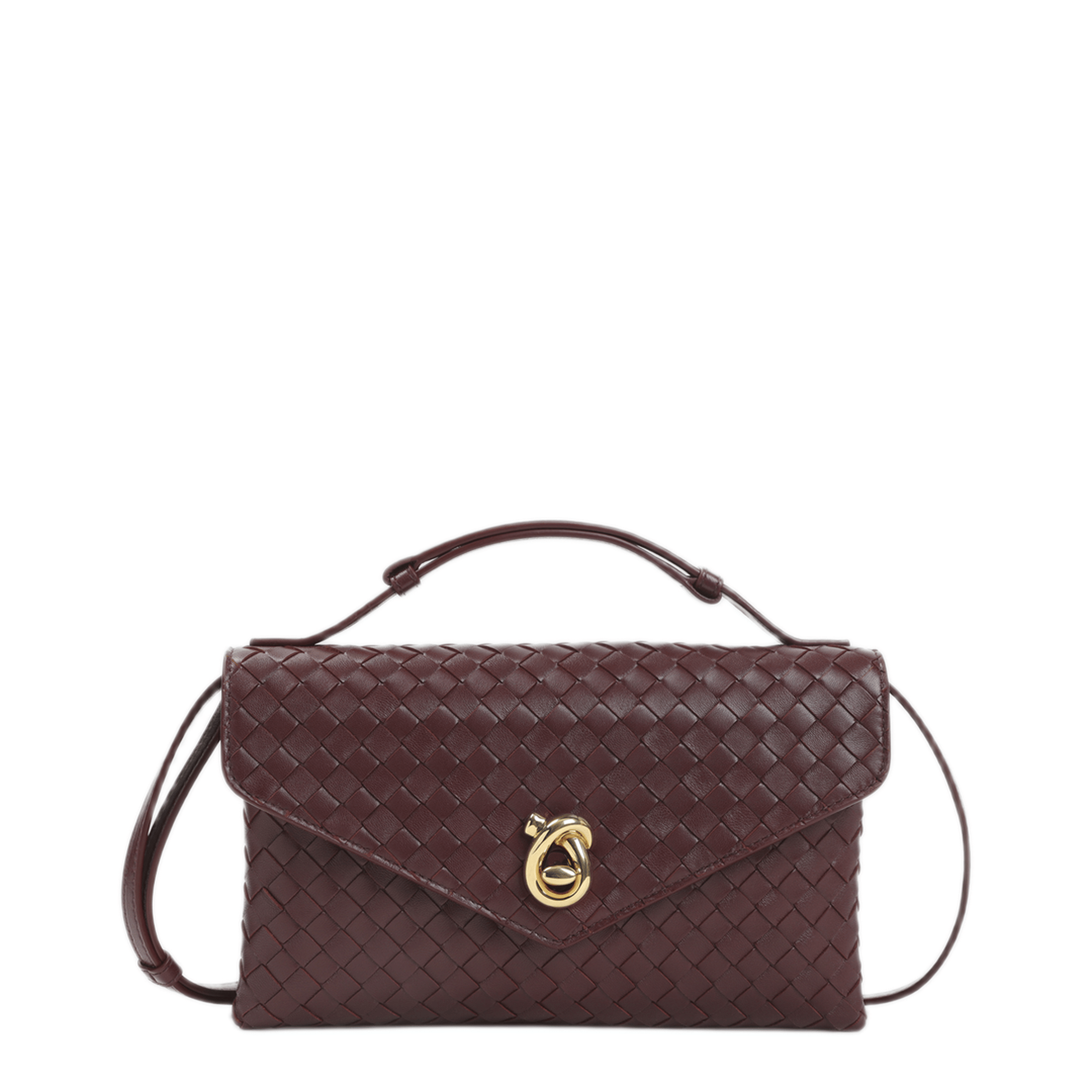Bottega Veneta Knot Lock Lambskin Shoulder Bag - Fondant