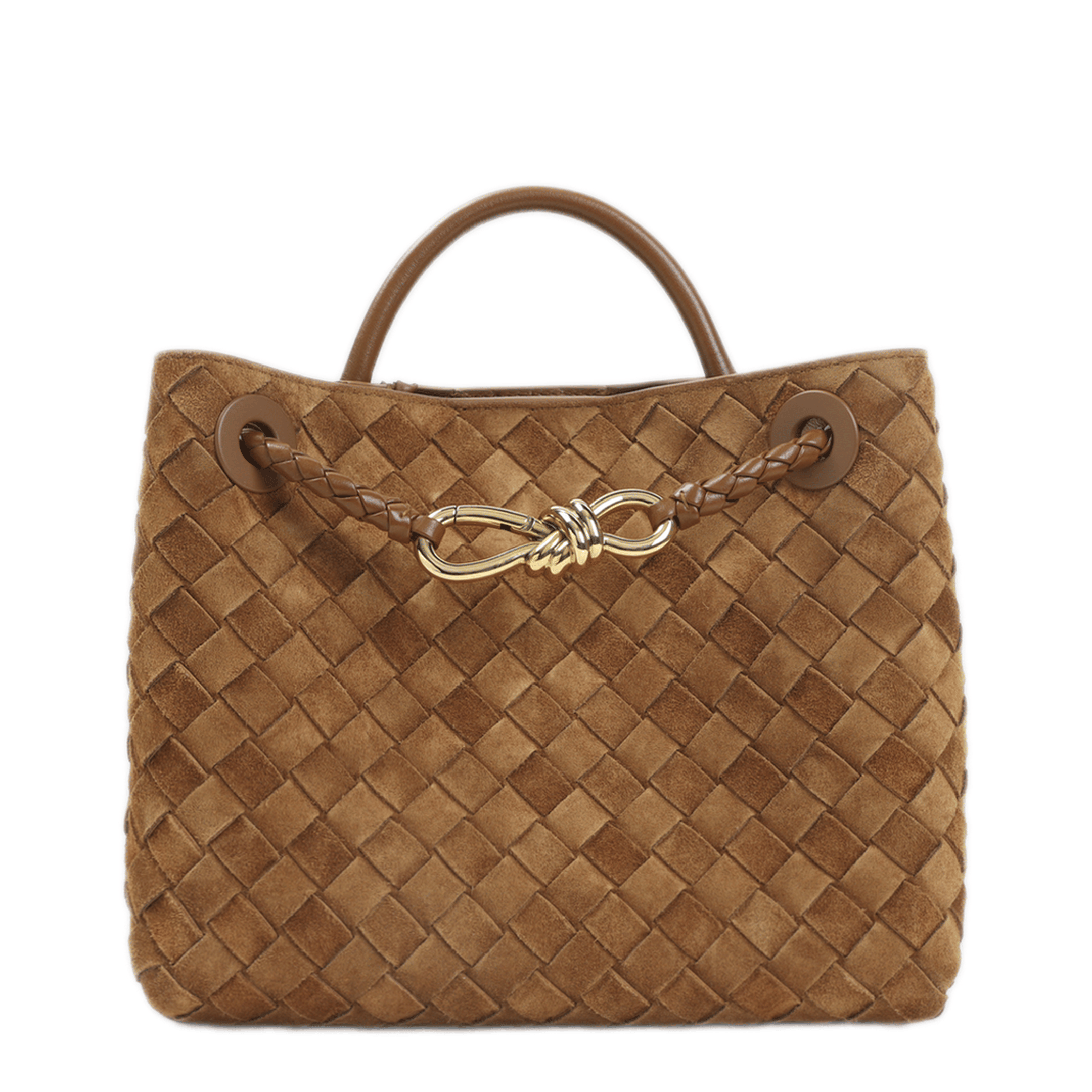 Bottega Veneta Andiamo Small Calfskin One Shoulder Bag - Amber