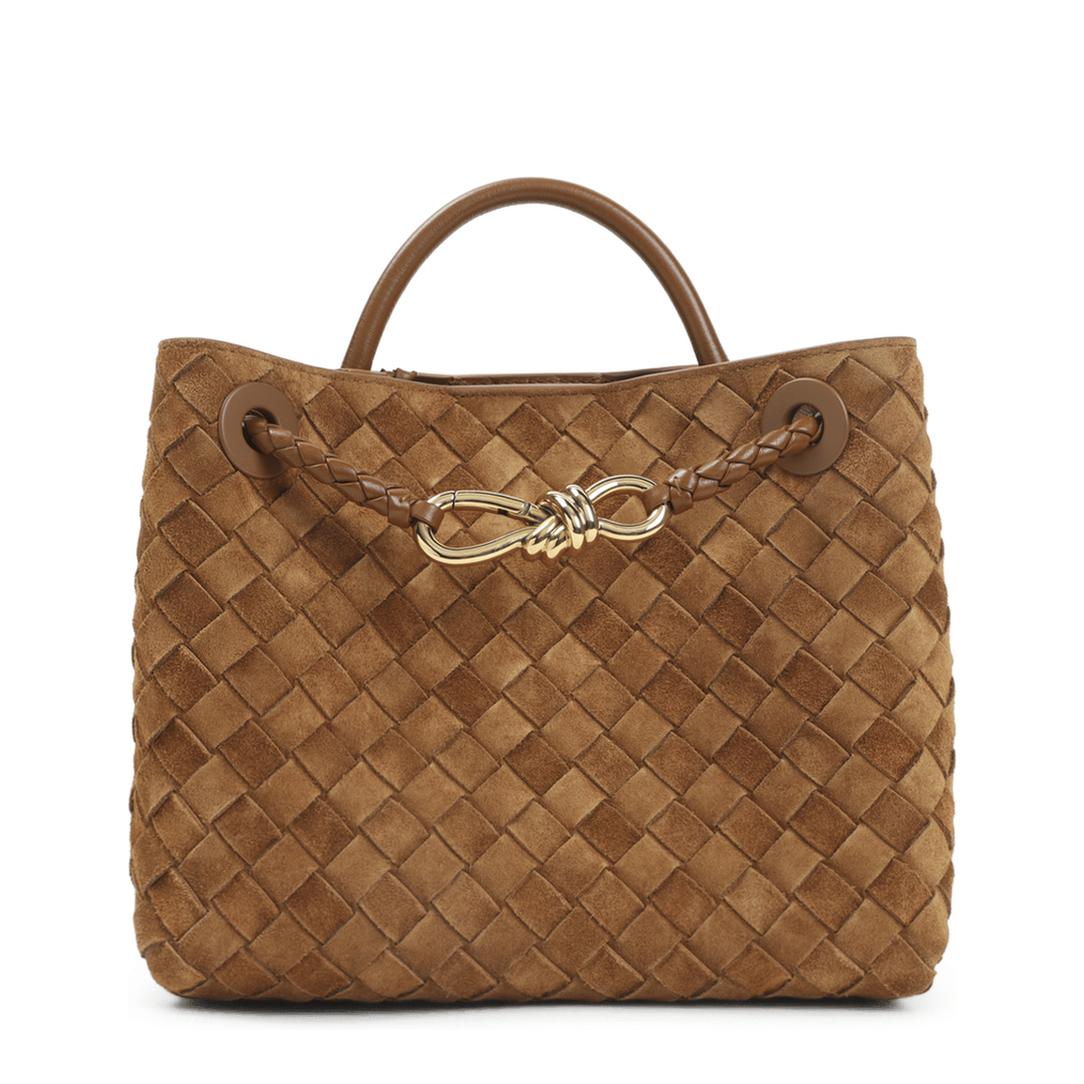 Bottega Veneta Andiamo Small Calfskin One Shoulder Bag - Amber
