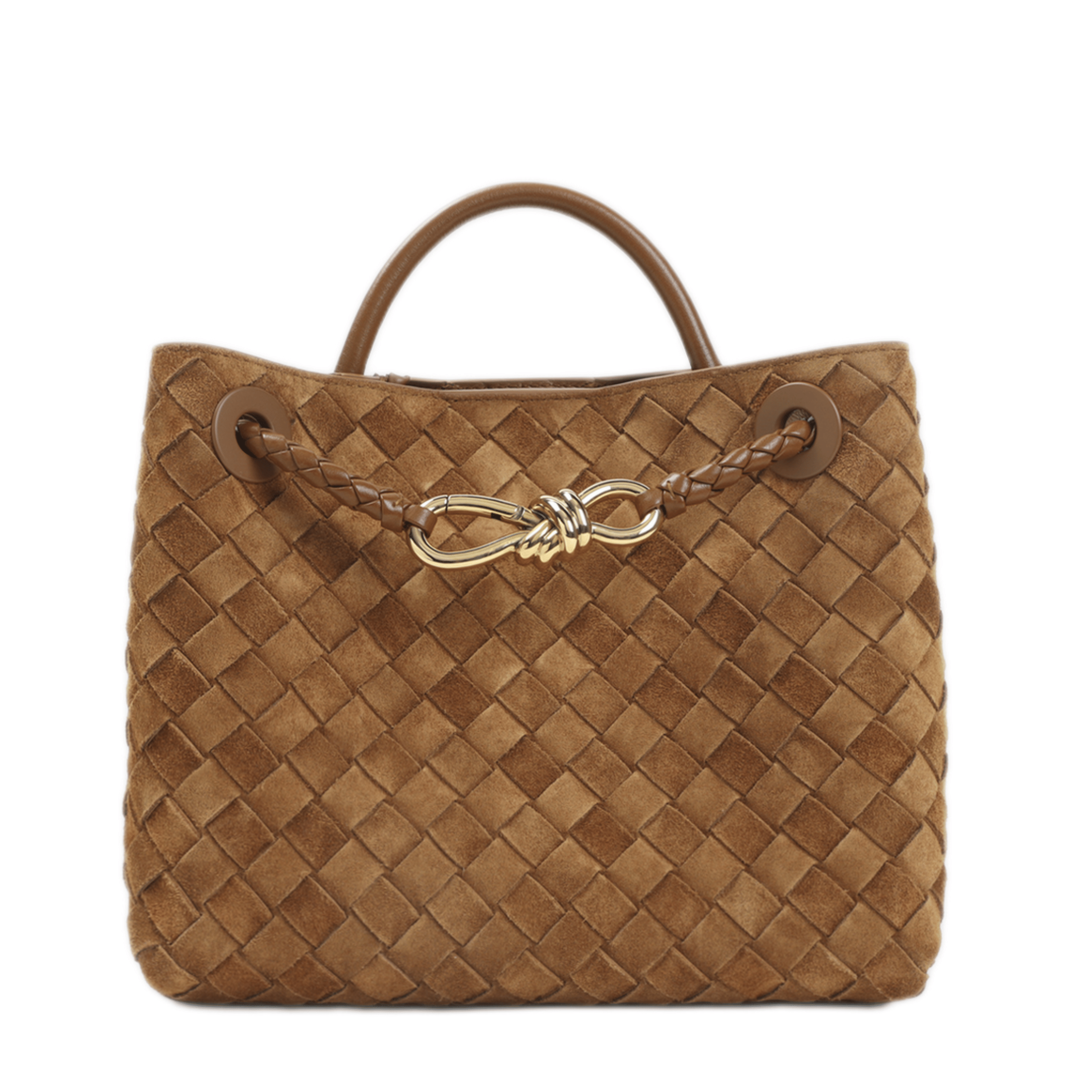 Bottega Veneta Andiamo Small Calfskin One Shoulder Bag - Amber