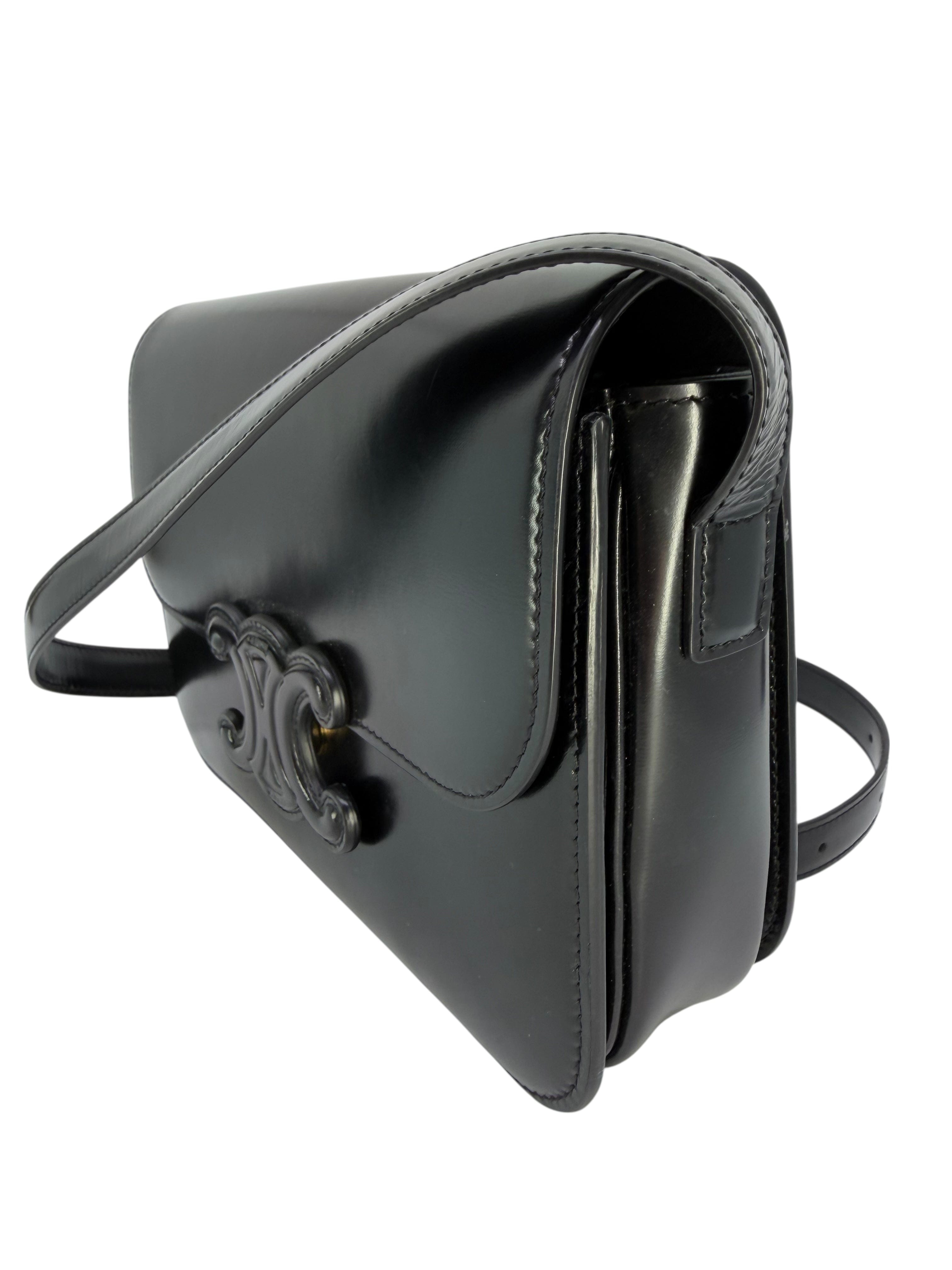 CELINE Shiny Calfskin Medium Triomphe Bag