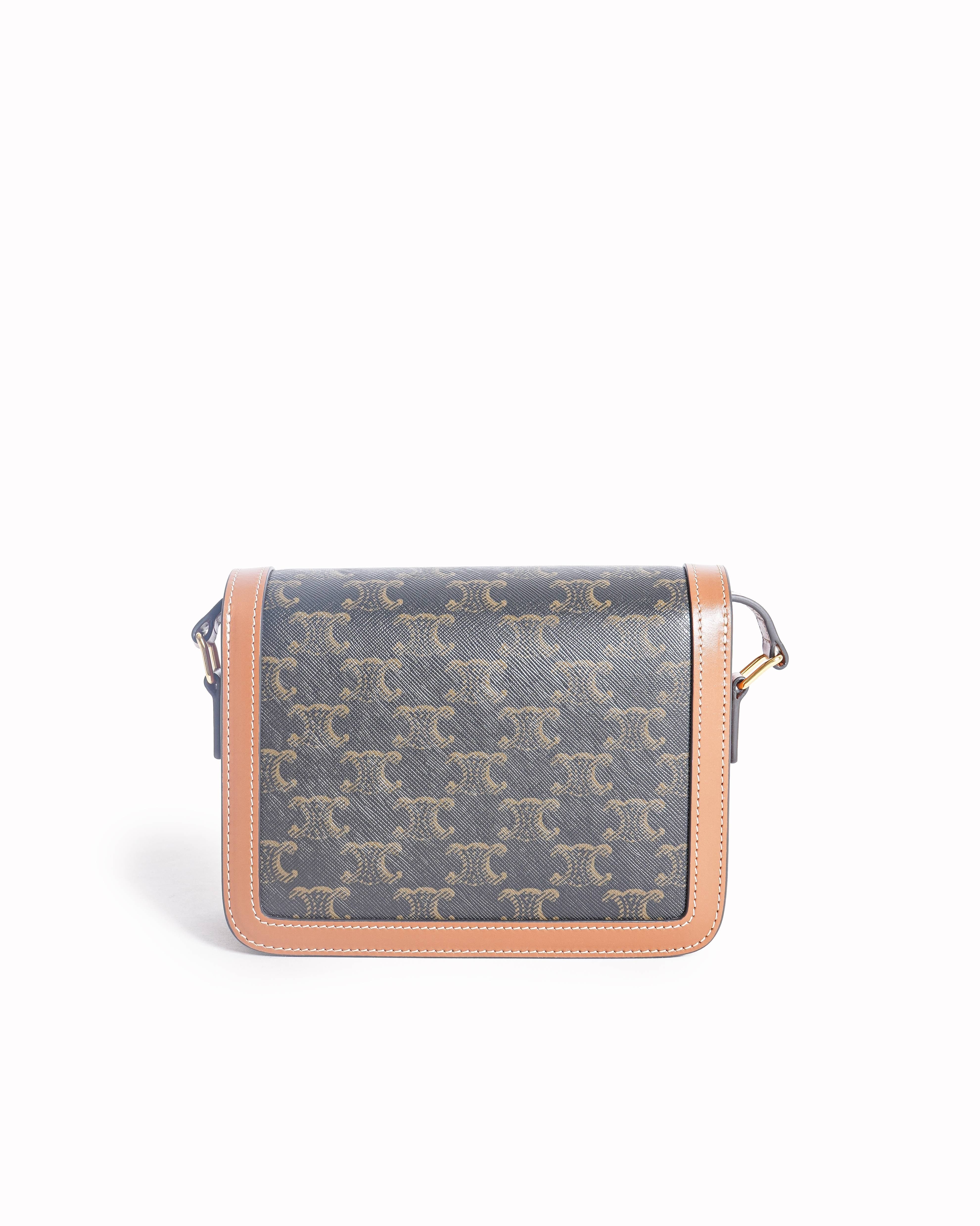 Celine Teen Triomphe Bag in Triomphe Canvas & Calfskin Leather