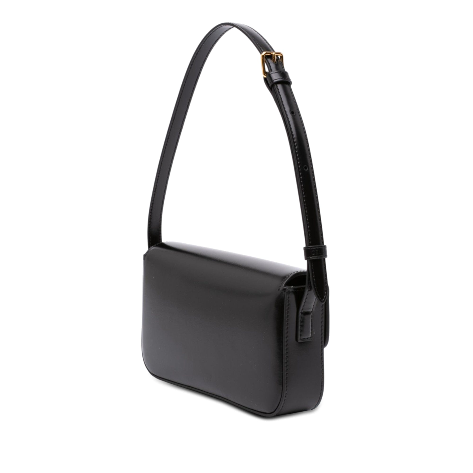 Celine Shiny Calfskin Triomphe Claude Shoulder Bag