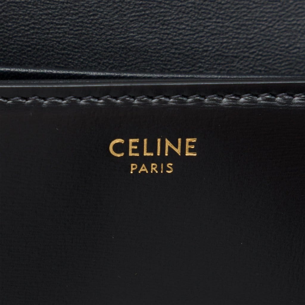 Celine Shiny Calfskin Triomphe Claude Shoulder Bag
