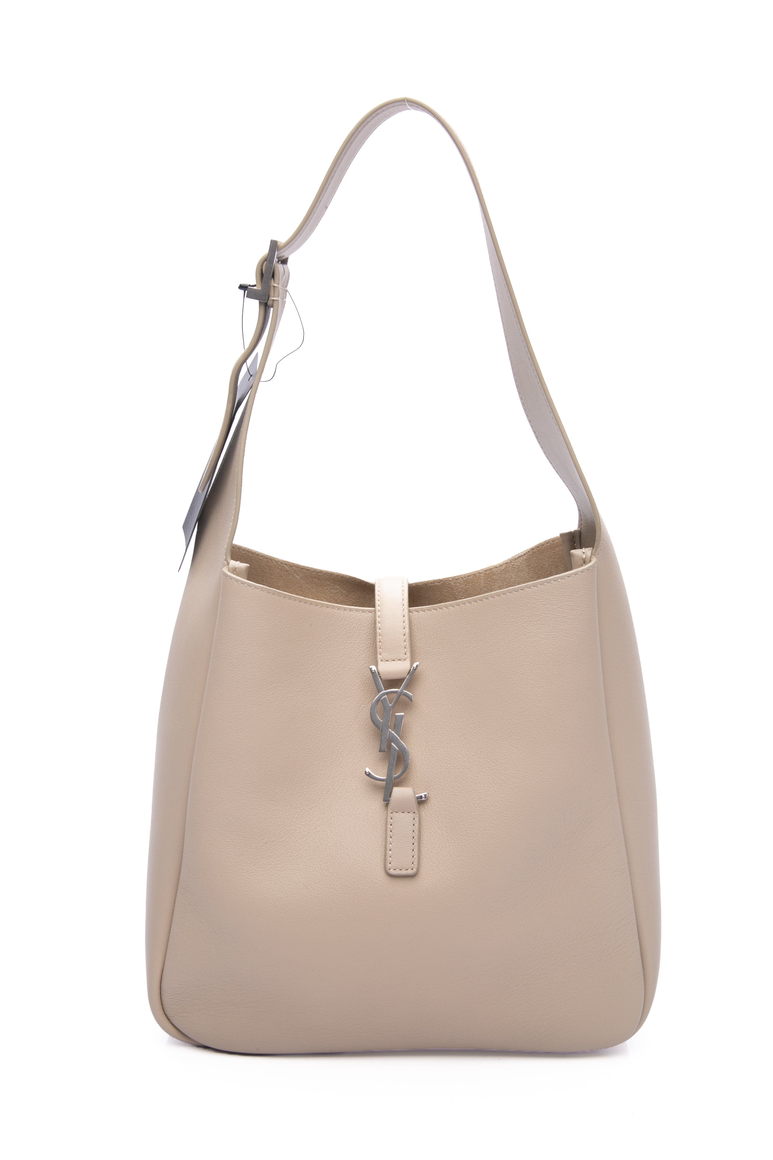 SAINT LAURENT Sea Salt Le 5 à 7 Supple Small Hobo Bag