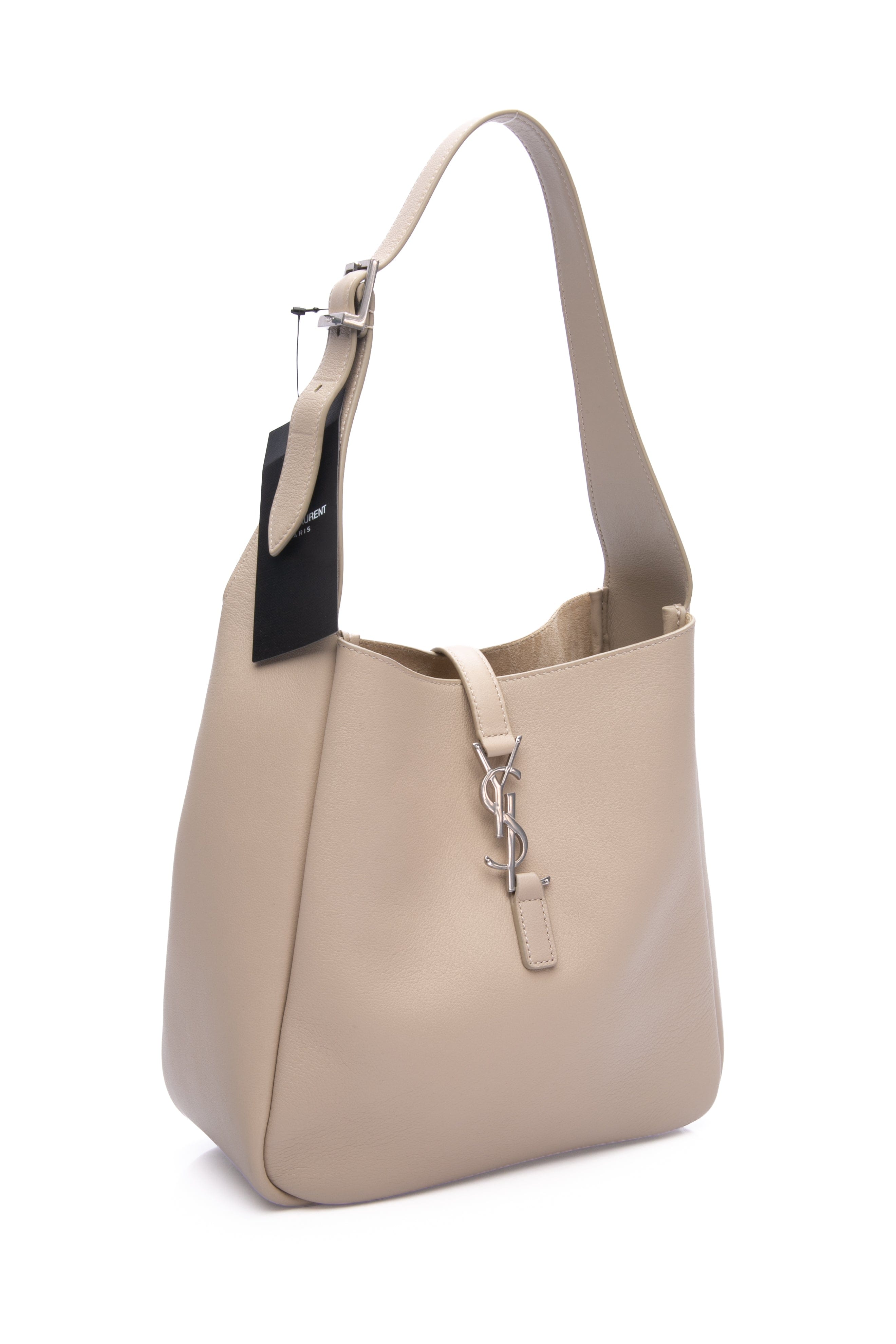 SAINT LAURENT Sea Salt Le 5 à 7 Supple Small Hobo Bag