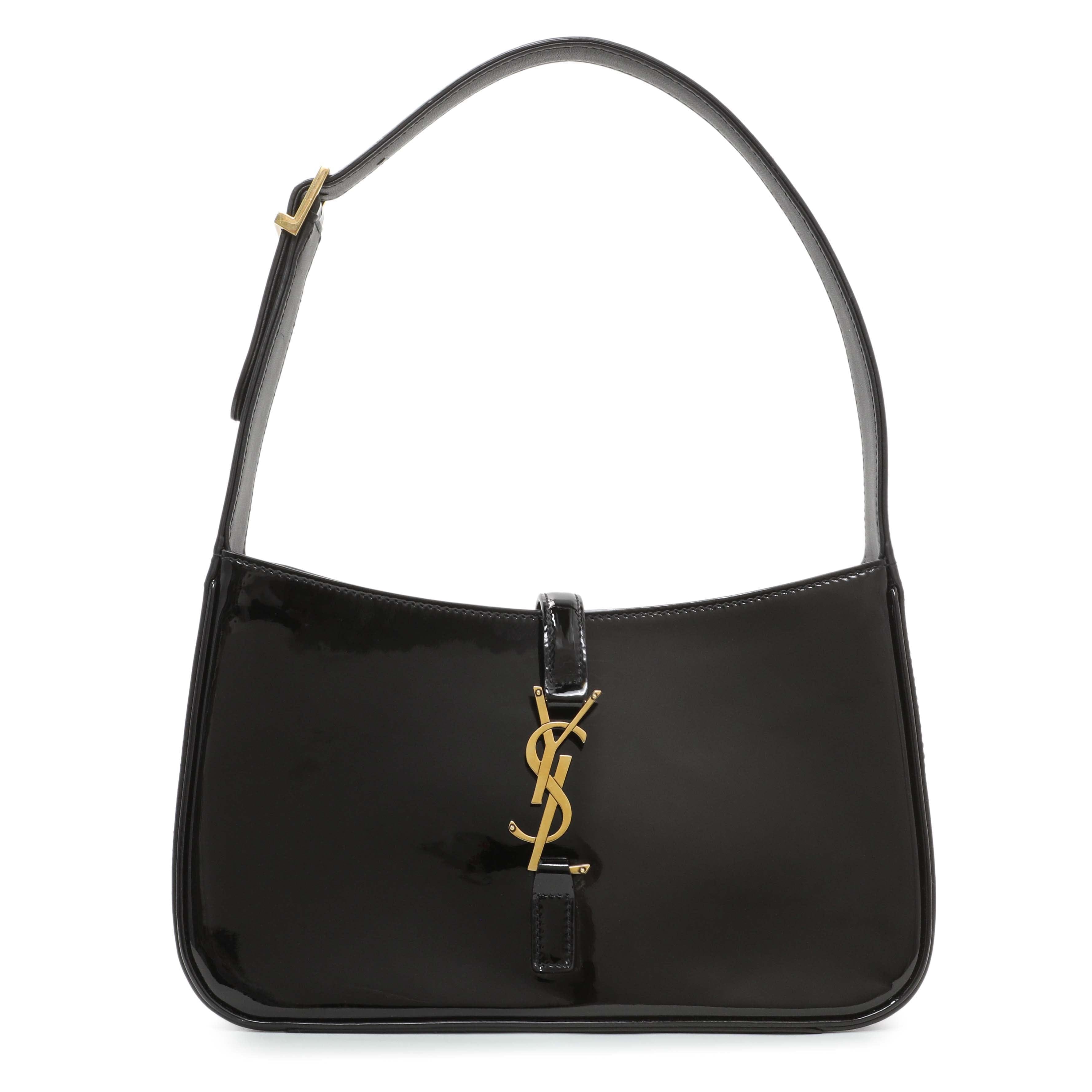 Saint Laurent Black Patent Le 5 A 7 Hobo