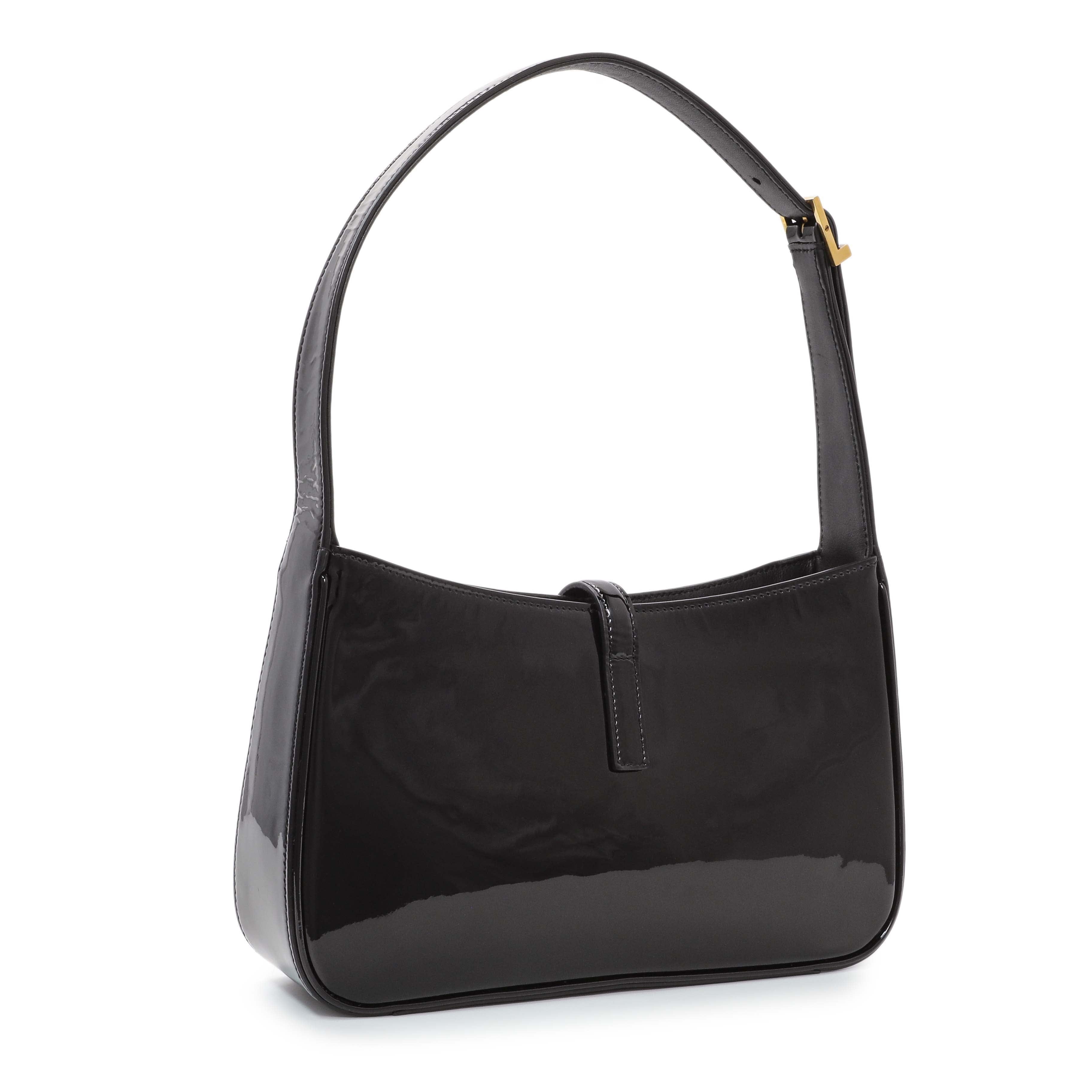 Saint Laurent Black Patent Le 5 A 7 Hobo