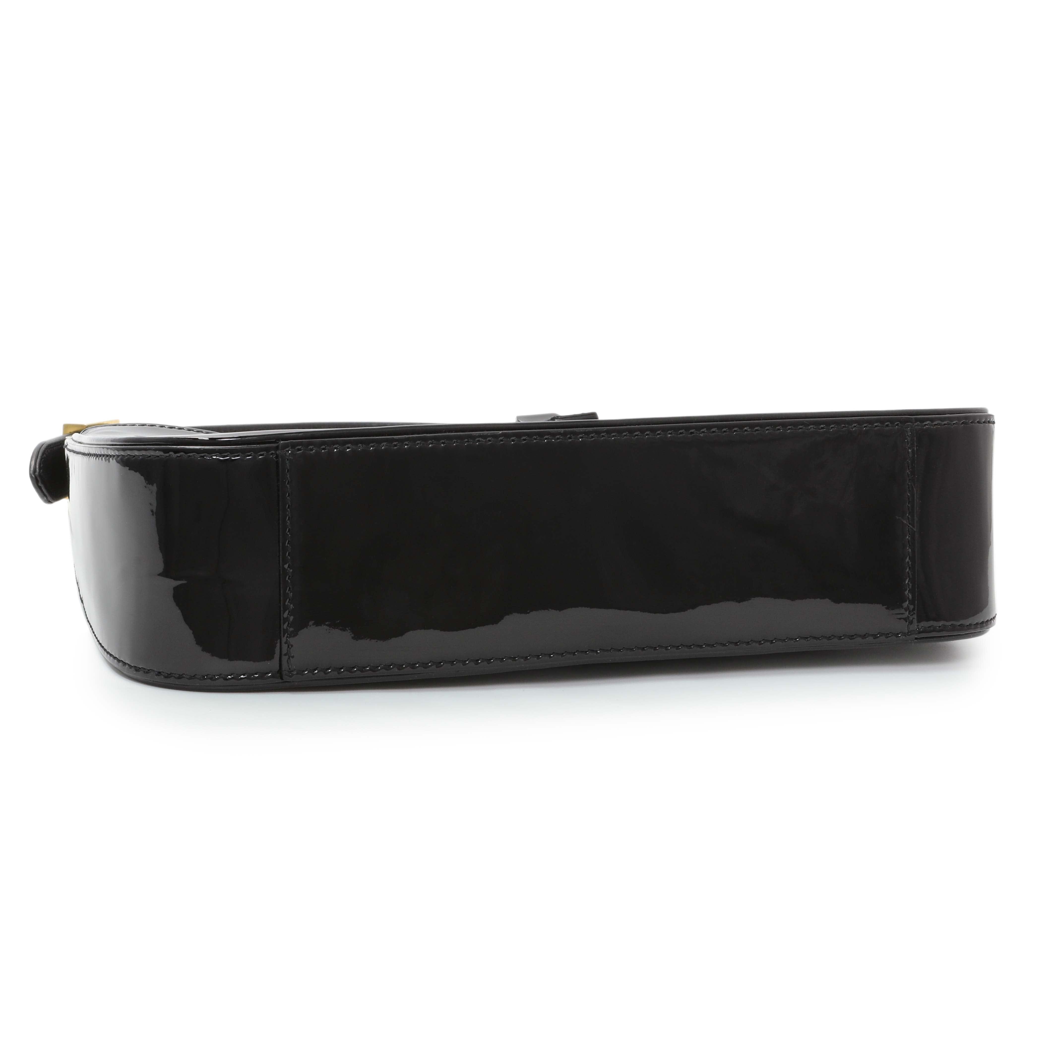 Saint Laurent Black Patent Le 5 A 7 Hobo