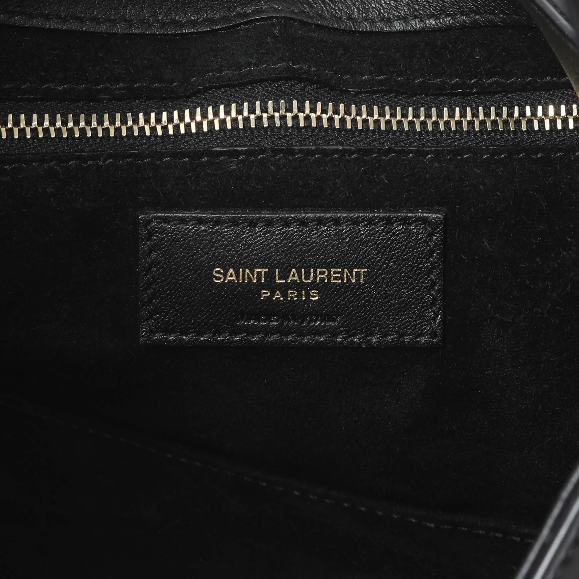 Saint Laurent Black Patent Le 5 A 7 Hobo