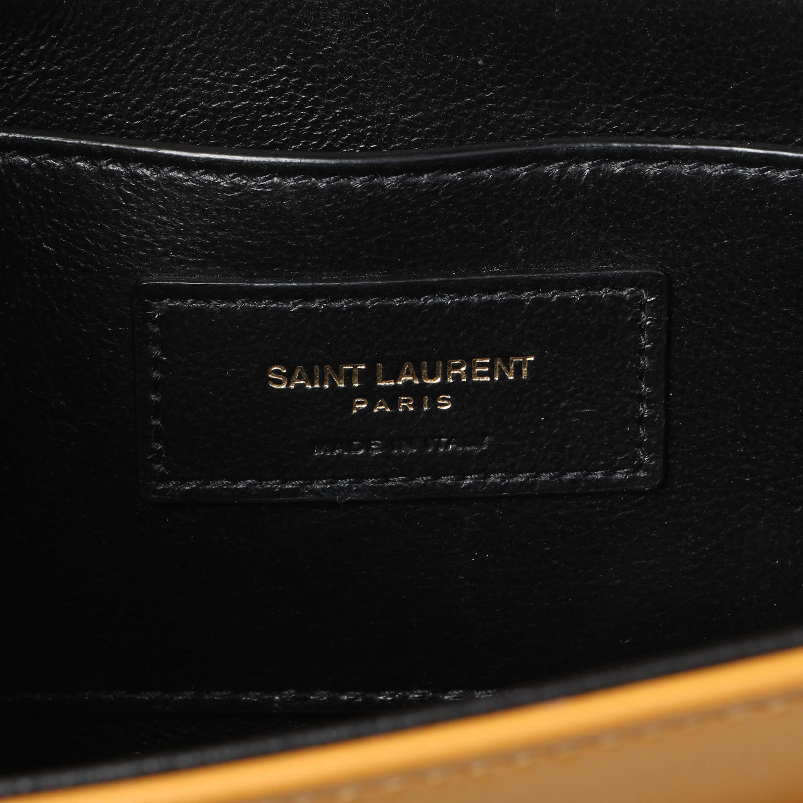 Saint Laurent Dark Sun (Tan) Box Calfskin Medium Solferino Satchel