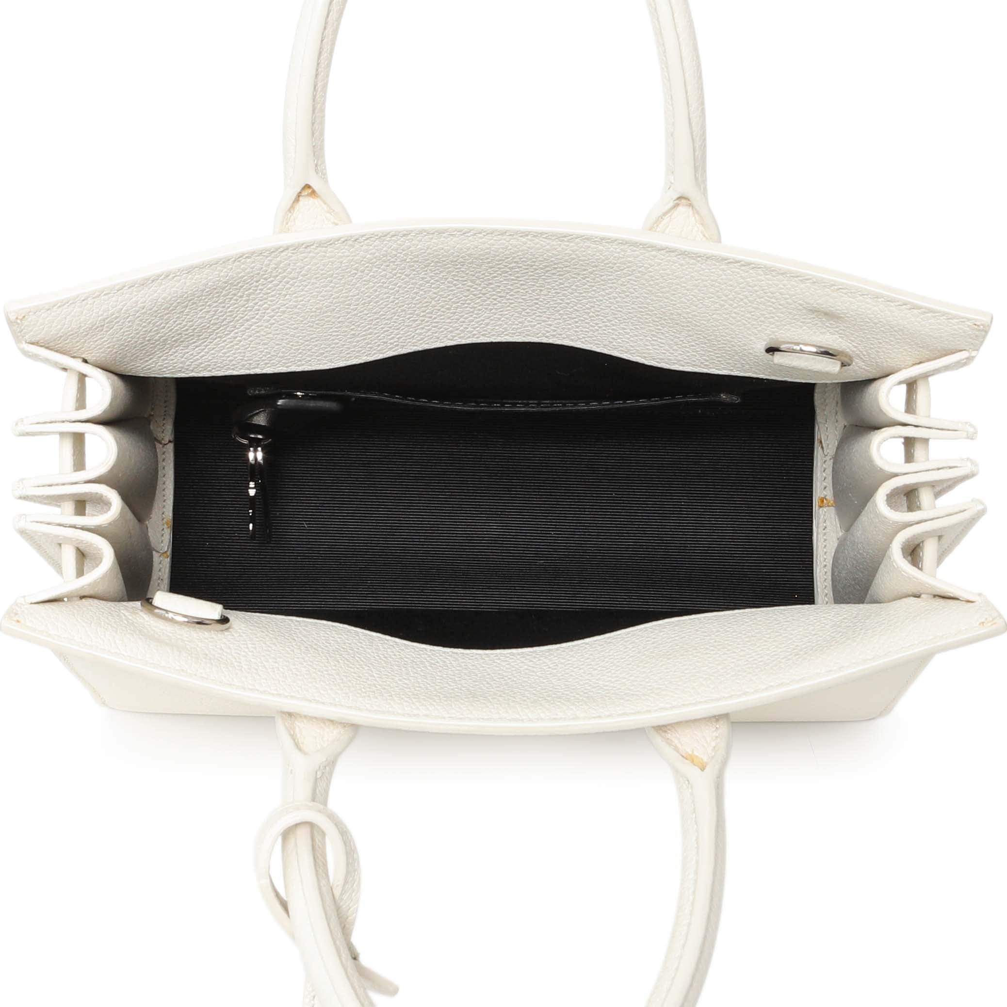 Saint Laurent White Grained Calfskin Nano Sac De Jour