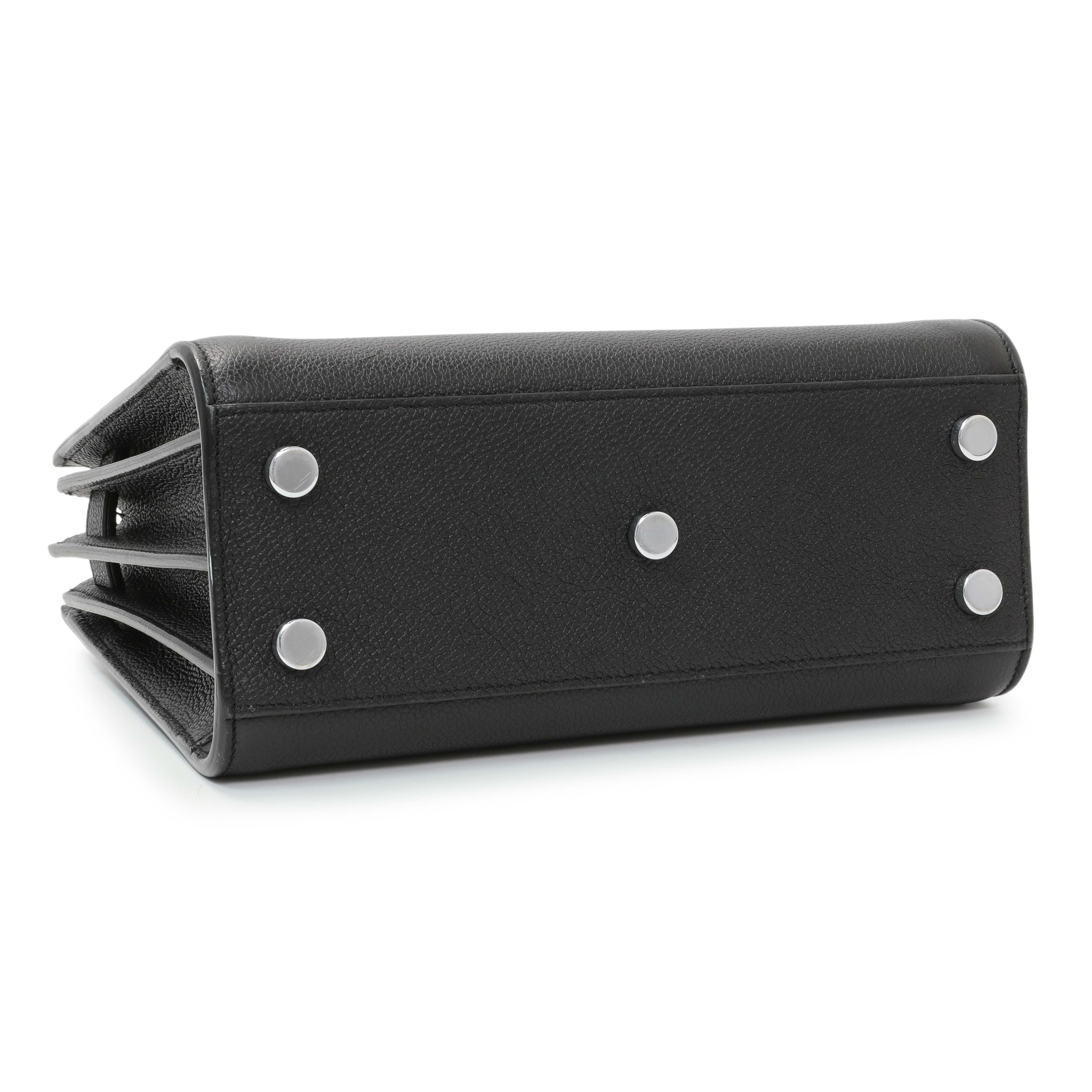 Saint Laurent Black Grained Calfskin Nano Sac De Jour
