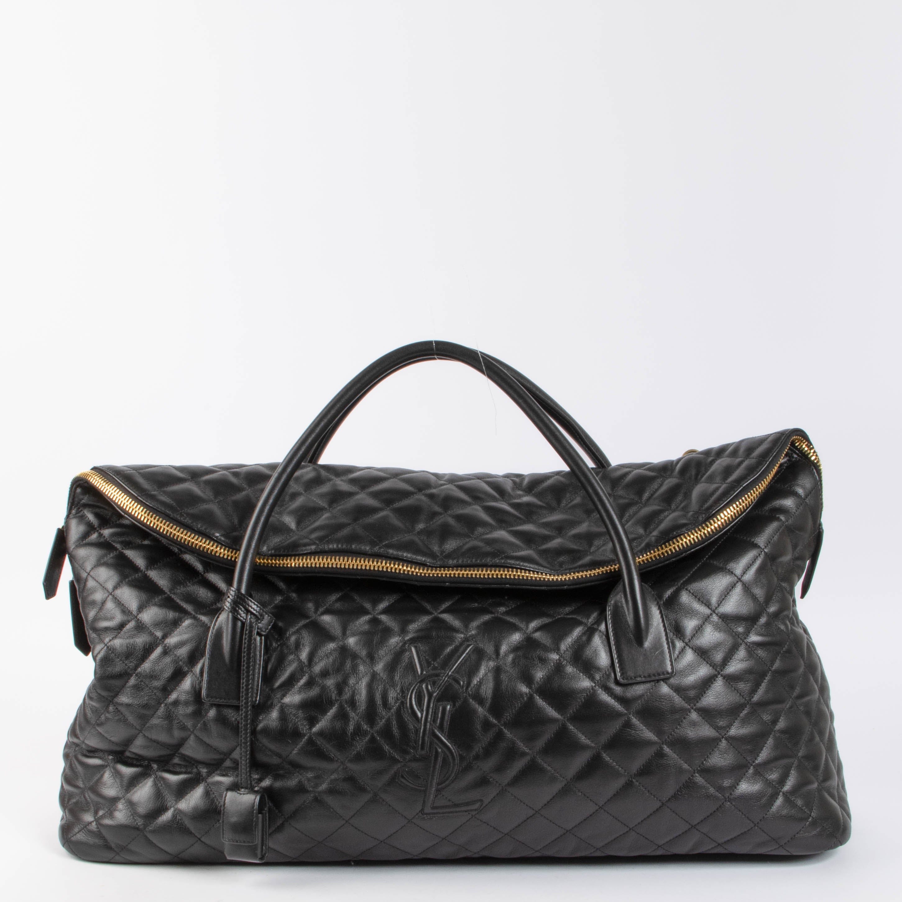 Saint Laurent Black ES Giant Quilted Travel Bag