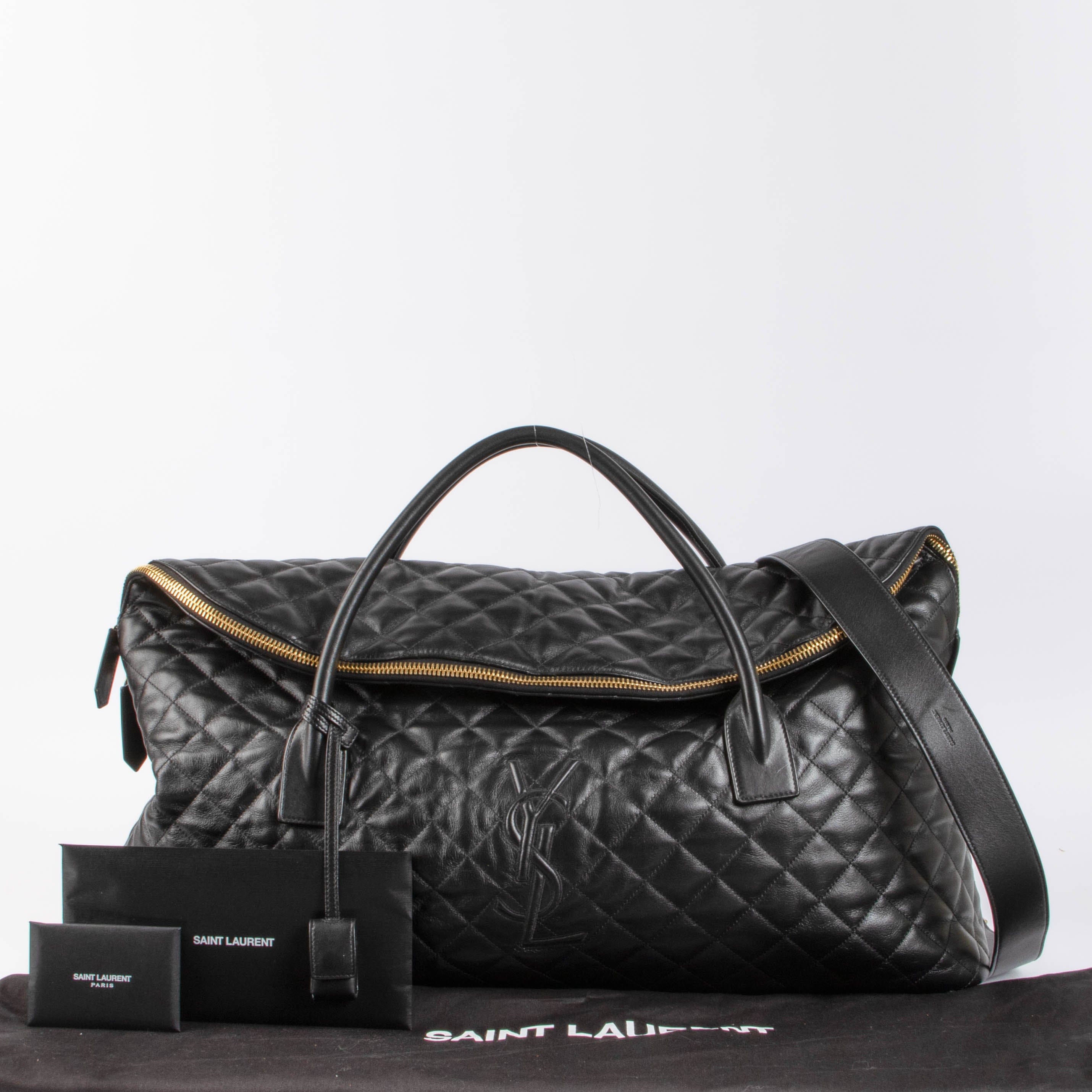 Saint Laurent Black ES Giant Quilted Travel Bag