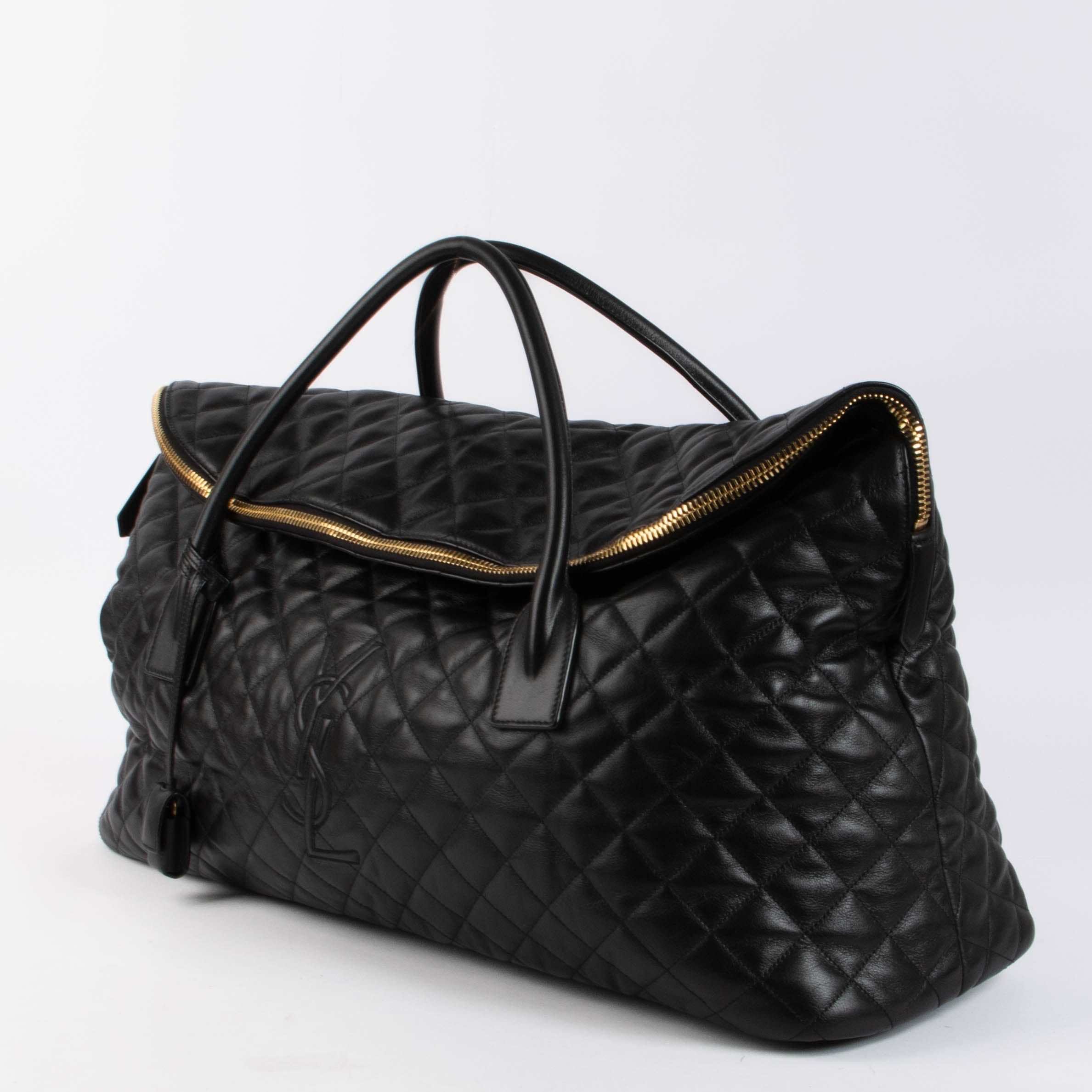 Saint Laurent Black ES Giant Quilted Travel Bag