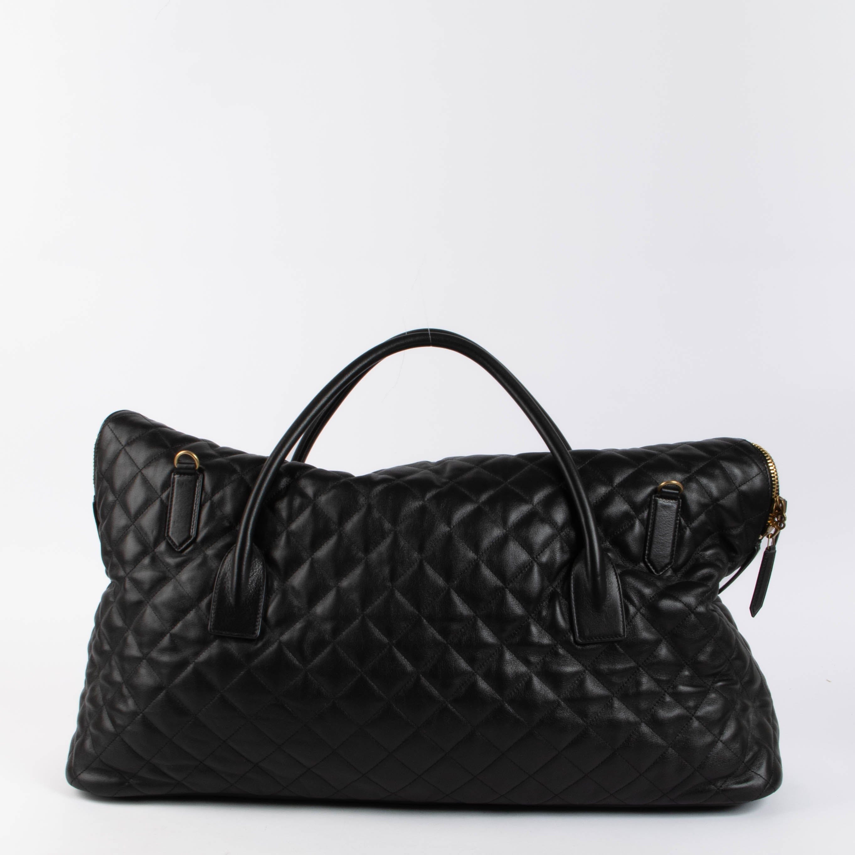 Saint Laurent Black ES Giant Quilted Travel Bag