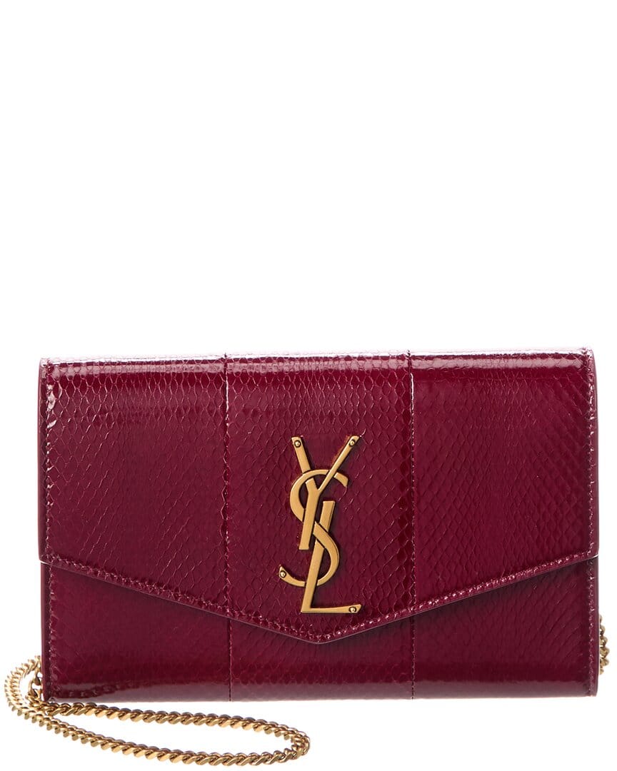 Saint Laurent Uptown Leather Wallet On Chain
